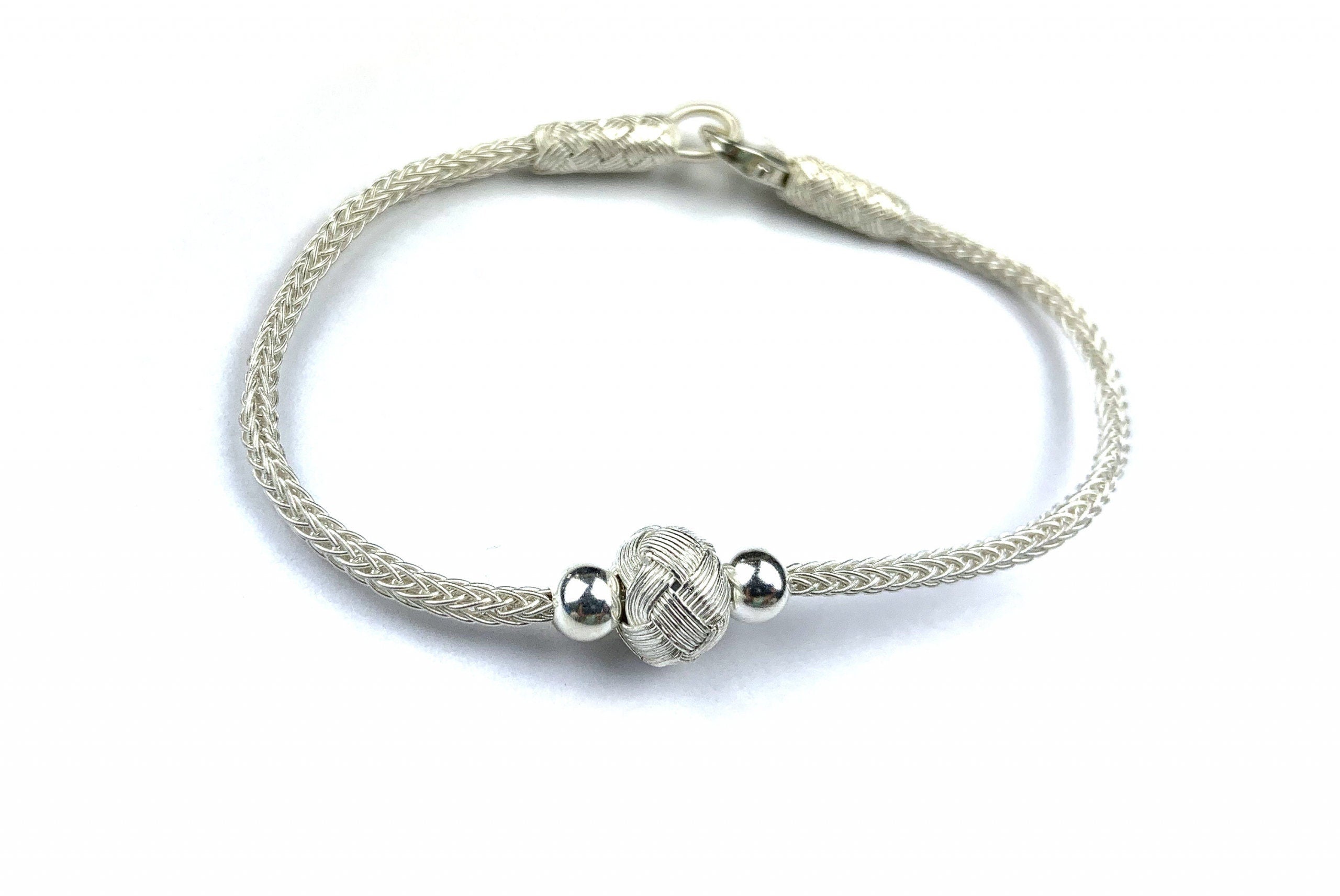 Charming SILVER BRAIDED BRACELET for Women, Handmade Wire Bracelet, Unique Design Bracelet, Anniversary Gift available at Moyoni Design