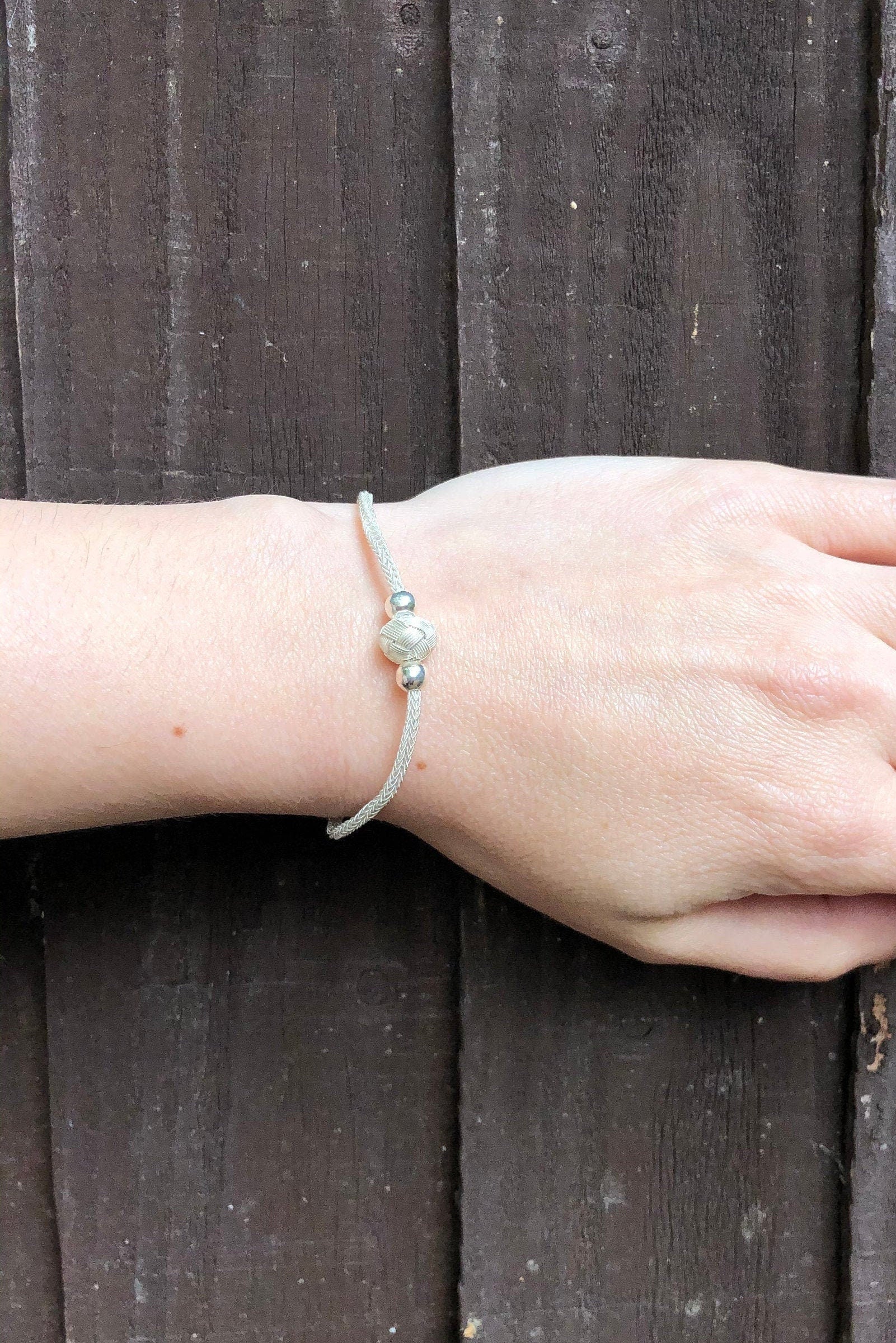 Silver Braided Bracelet For Women