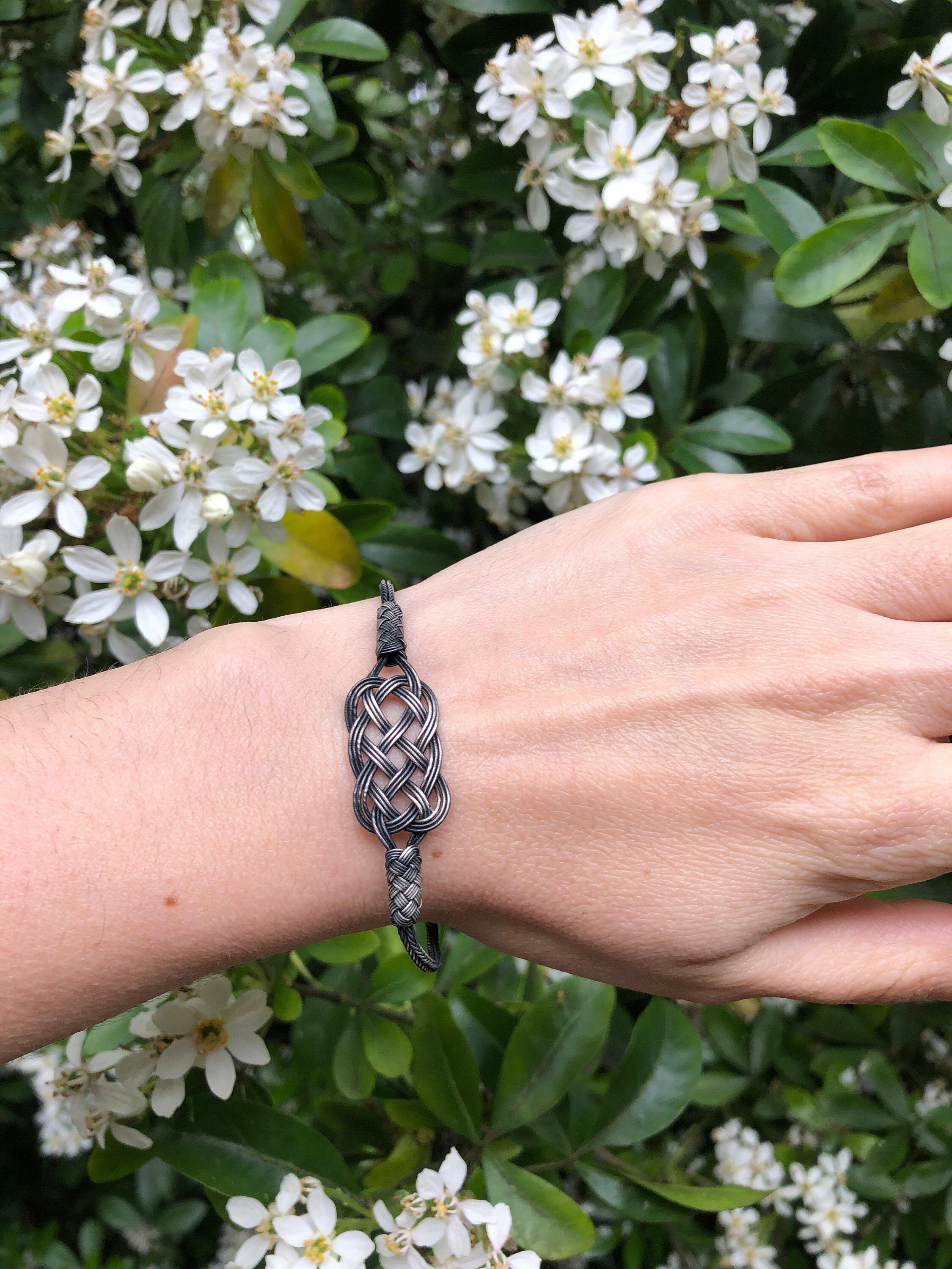 Handmade Black Braided Infinity Knot Bracelet