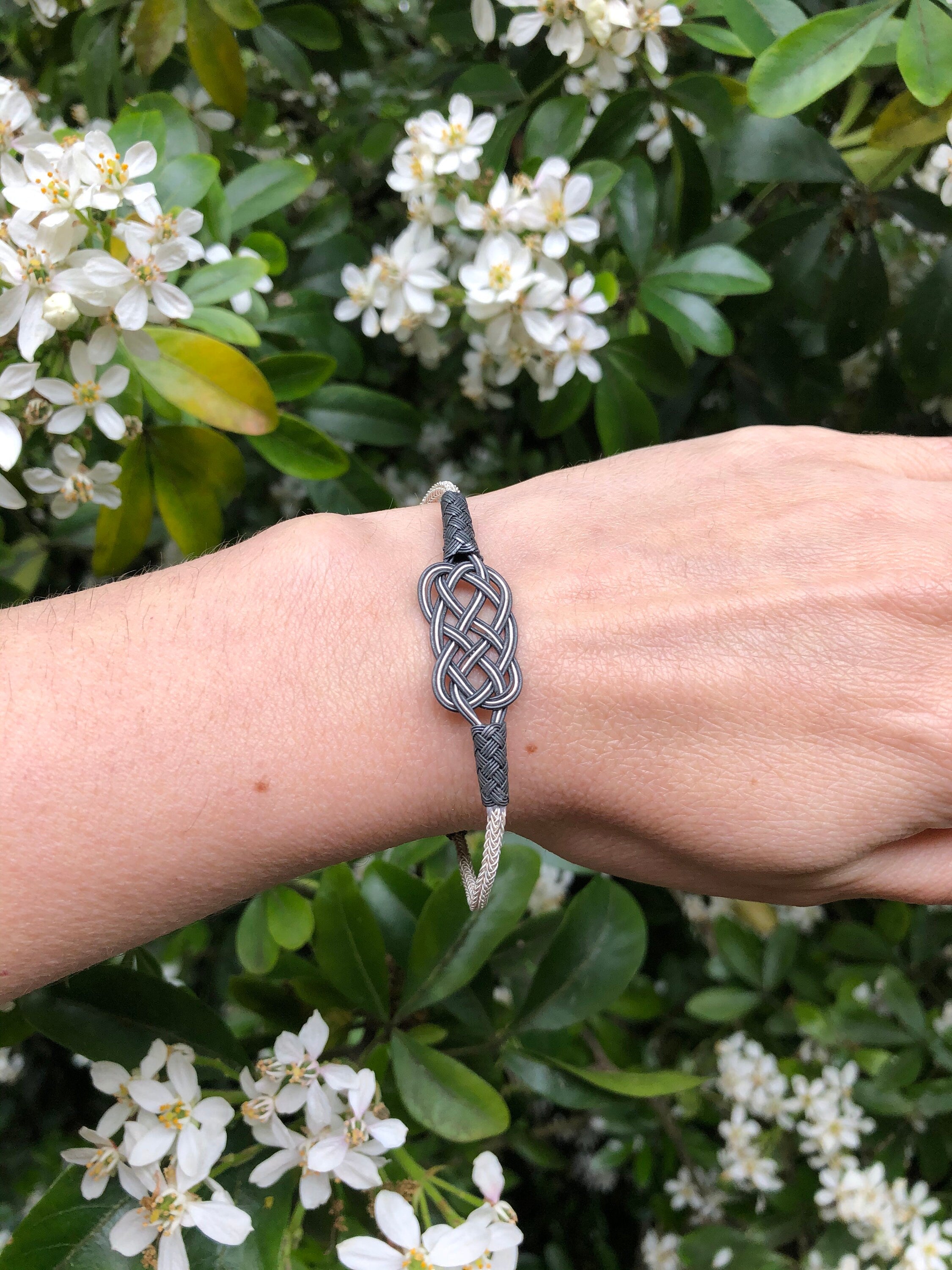 Intricate Silver Braided Knot Bracelet