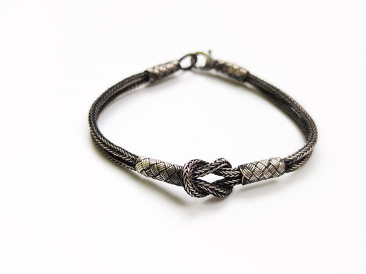 Trendy BRAIDED BRACELET, Sterling Silver, Weaved Handmade Bracelet, Silver Chain Bracelet, Layered Bracelet, Birthday Gift Bracelet, Boho Bracelet available at Moyoni Design