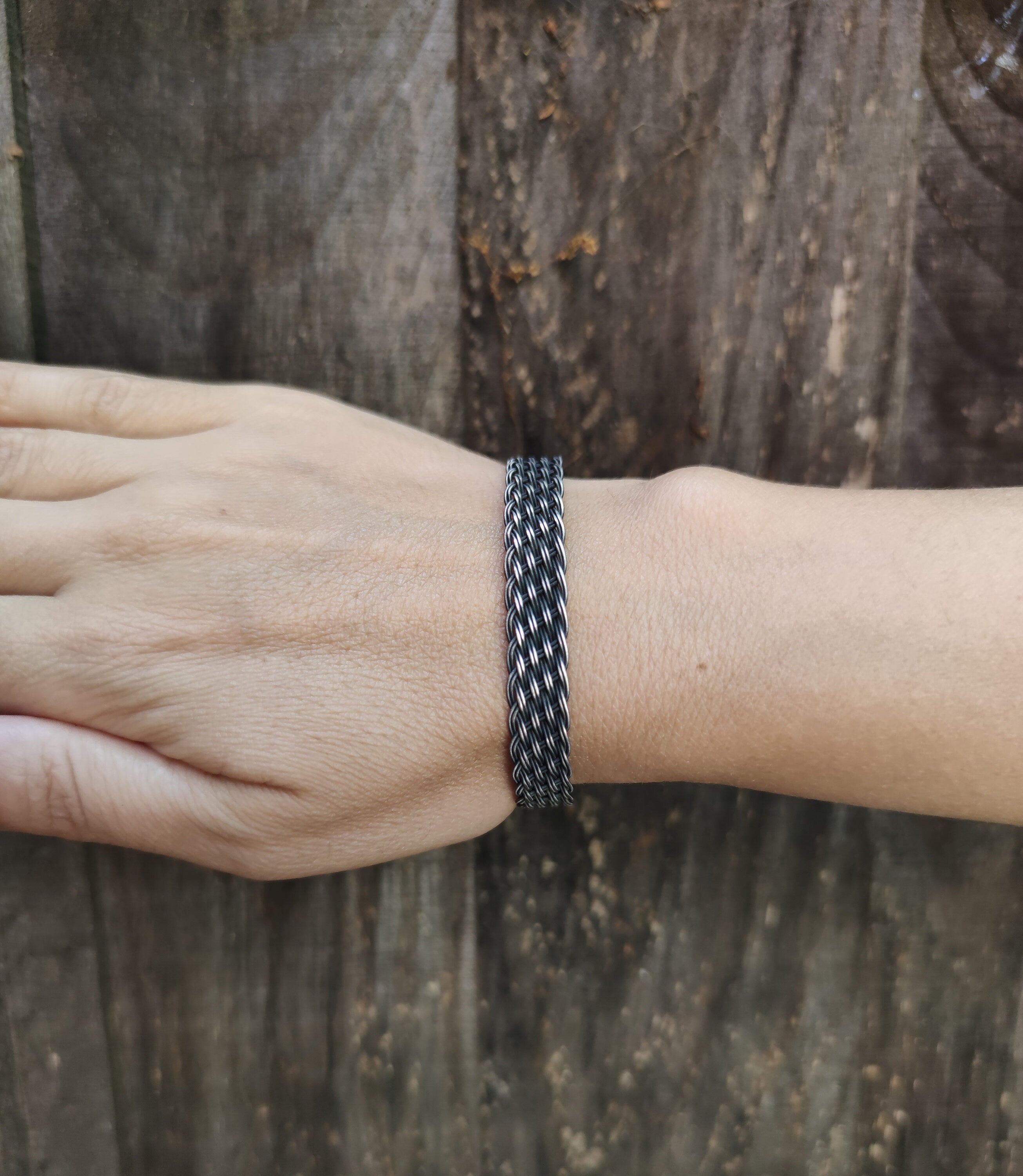 Men's Braided Silver Bracelet