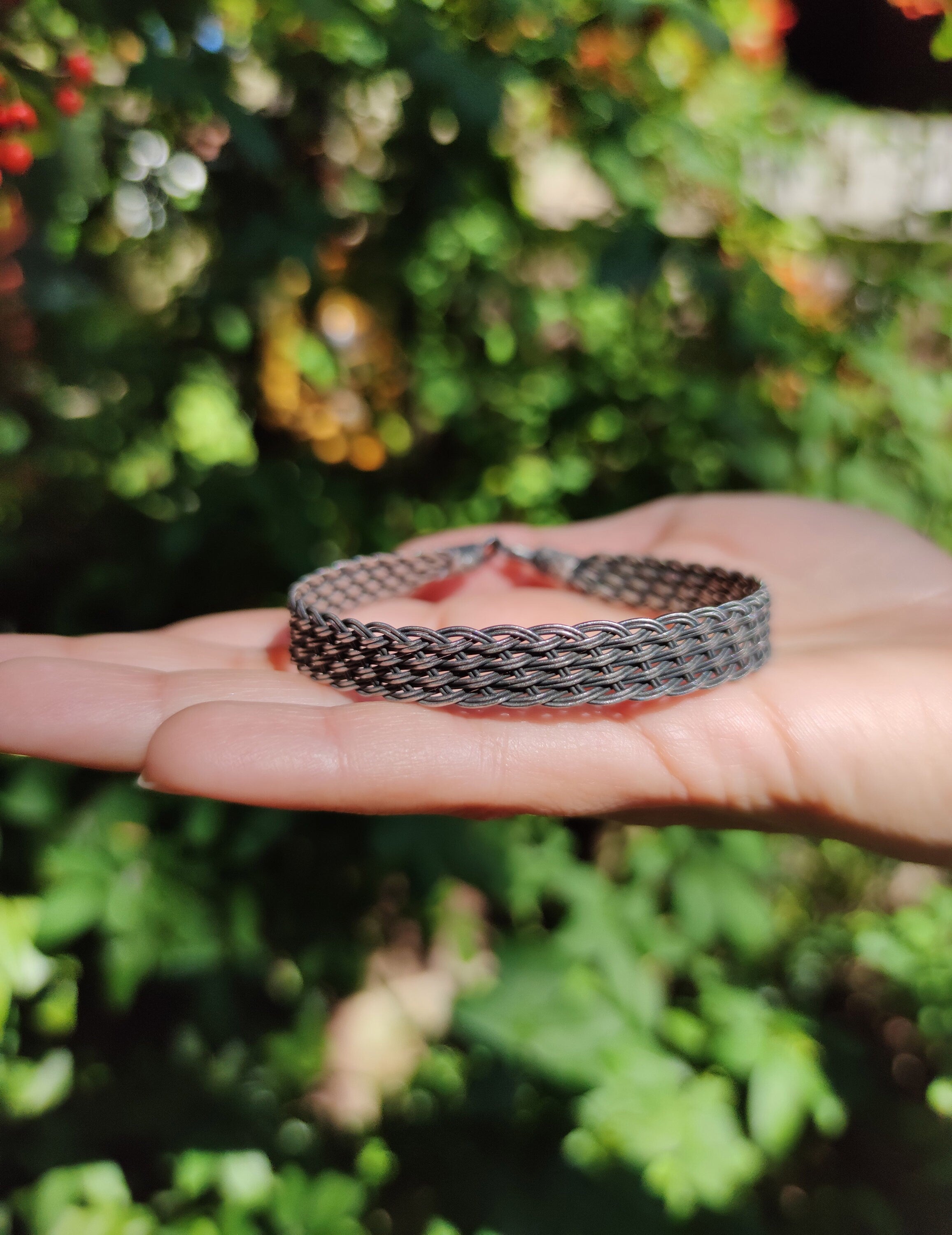 Men's Braided Silver Bracelet