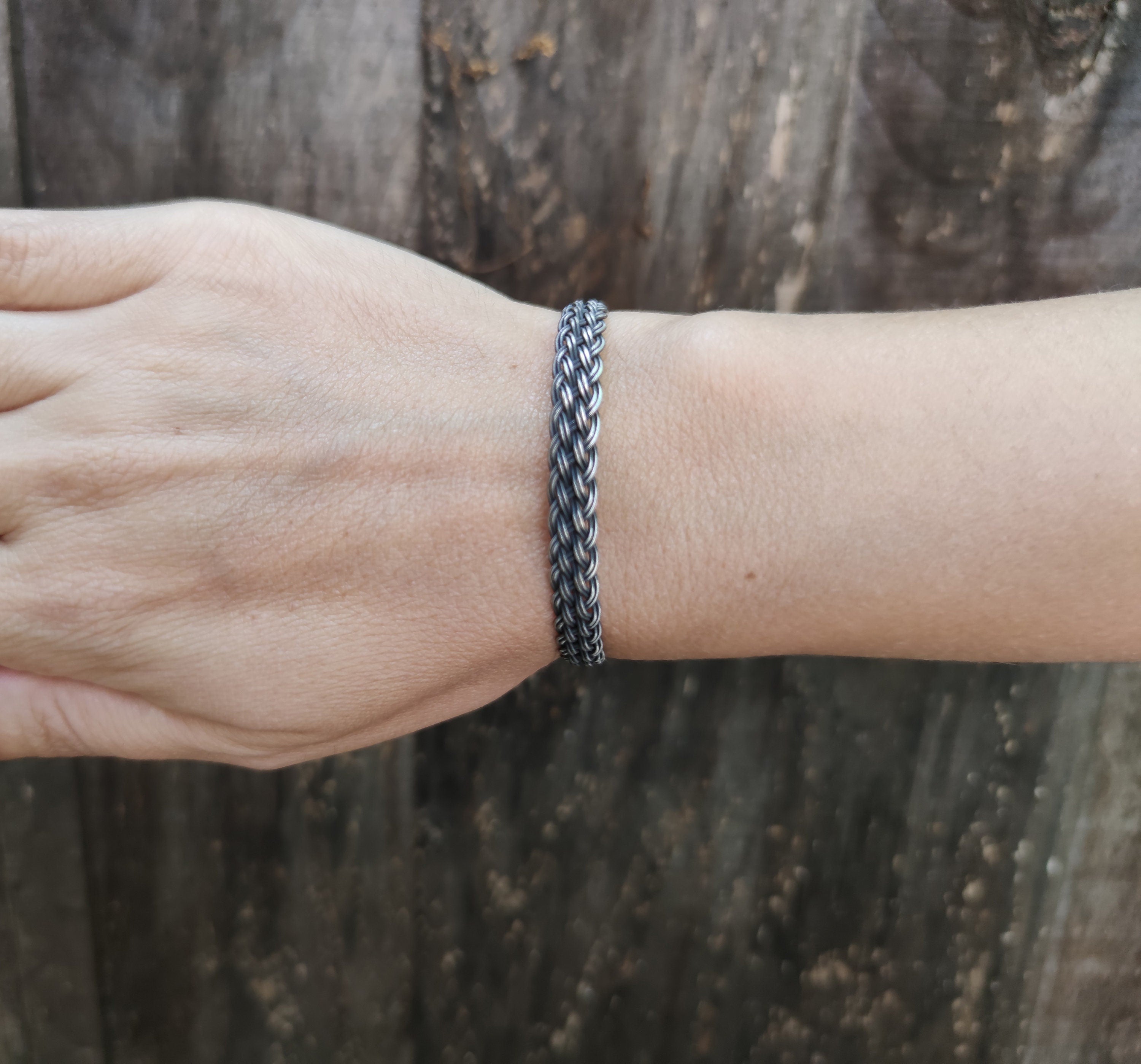 Delicate BRAIDED MEN BRACELET, Handmade Weaved Bracelet, Personalised Jewelry, Anniversary, Silver Bead Bracelet, For Husband, Gift for Father available at Moyoni Design