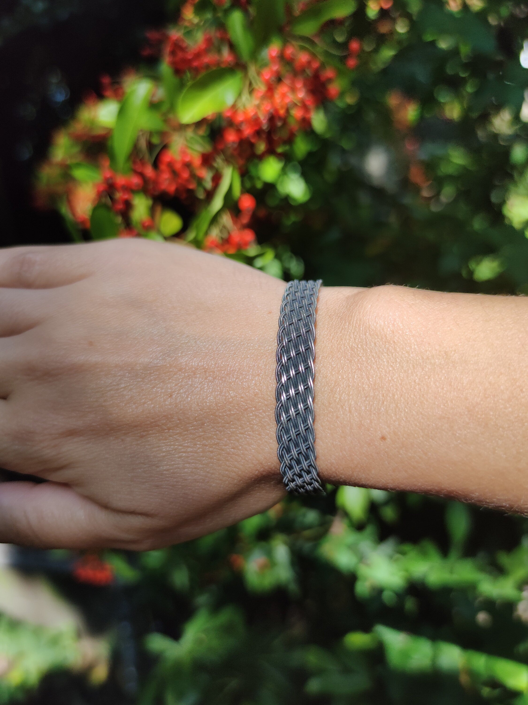 Men's Braided Silver Bracelet