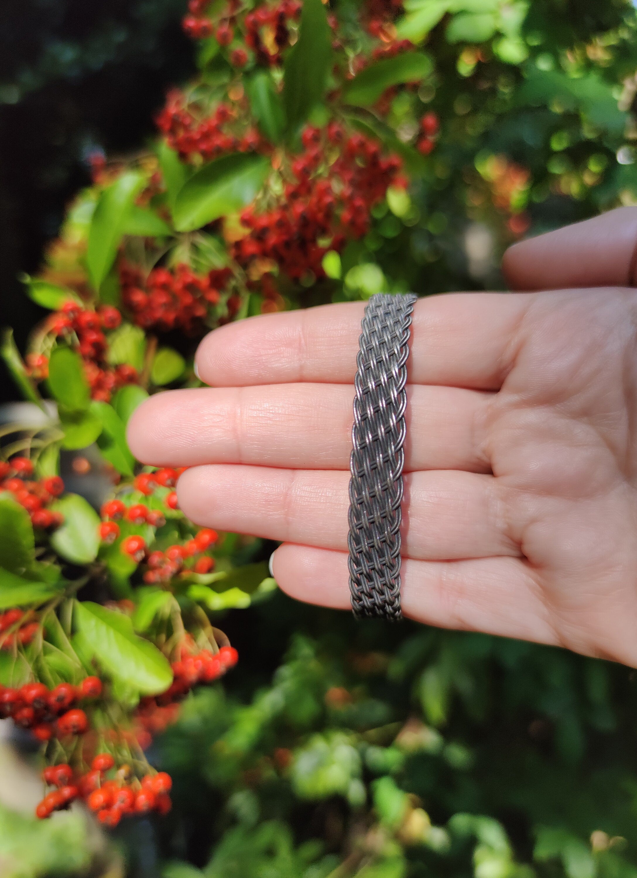 Men's Braided Silver Bracelet