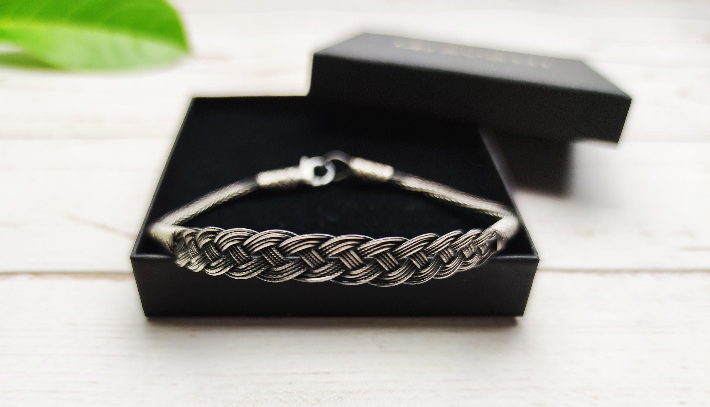 Stylish BRAIDED BRACELET, Sterling Silver, Chain Handmade Bracelet, Silver Chain Bracelet, Gift for Mom available at Moyoni Design