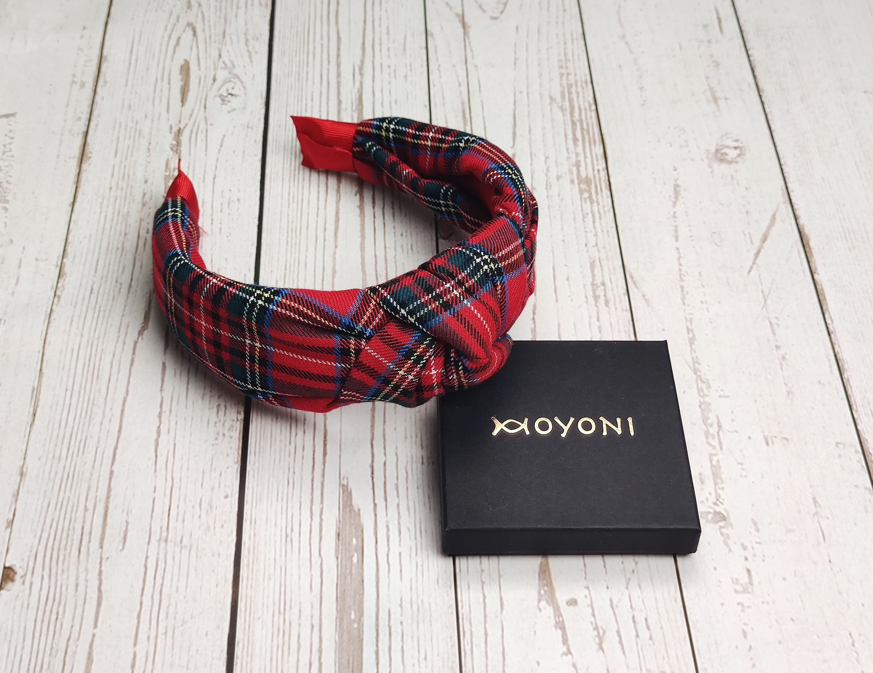 Elegant Red Christmas Pattern Headband - All Season Woman Classic Alice Band for College available at Moyoni Design