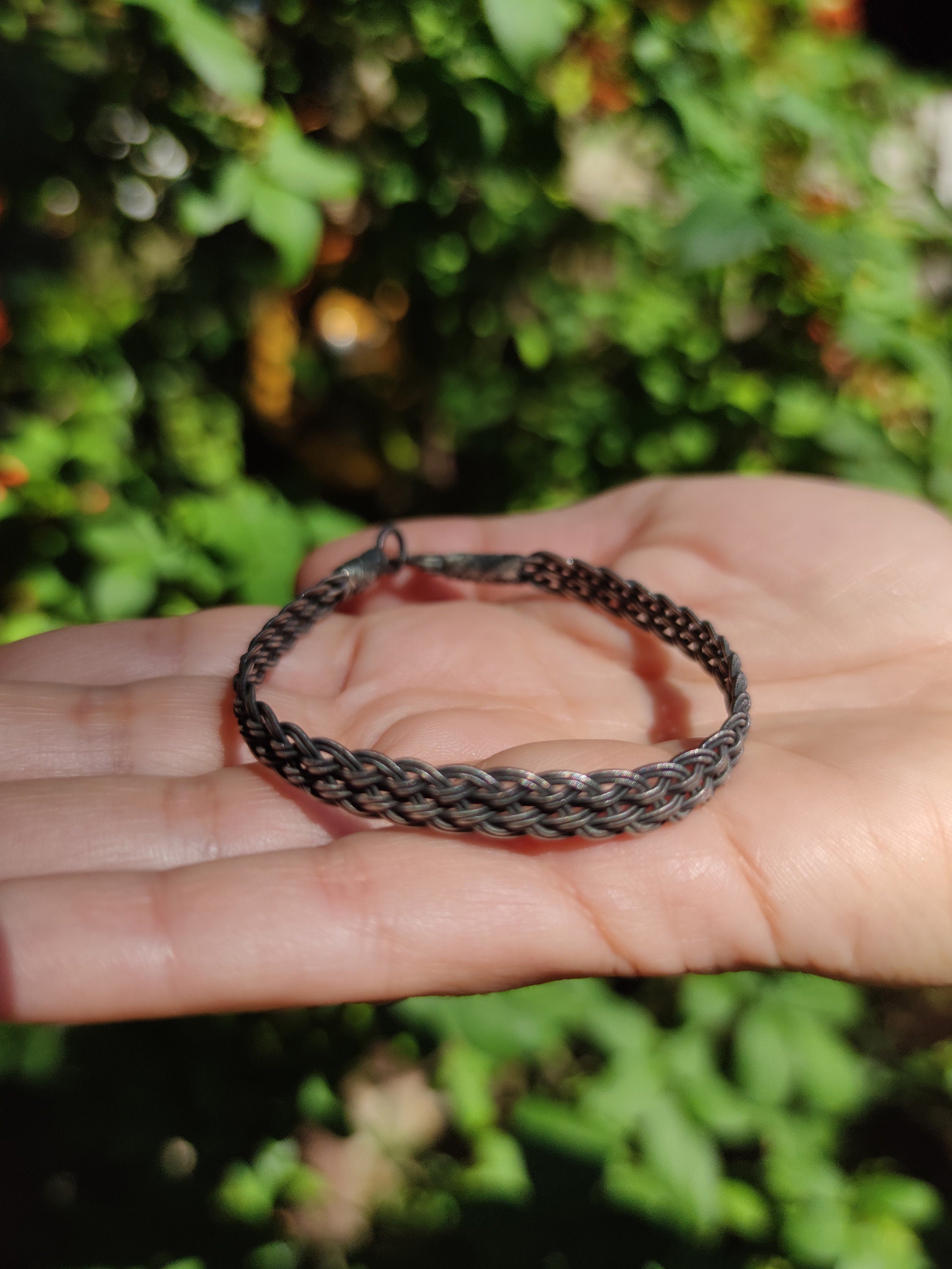Delicate BRAIDED MEN BRACELET, Handmade Weaved Bracelet, Personalised Jewelry, Anniversary, Silver Bead Bracelet, For Husband, Gift for Father available at Moyoni Design