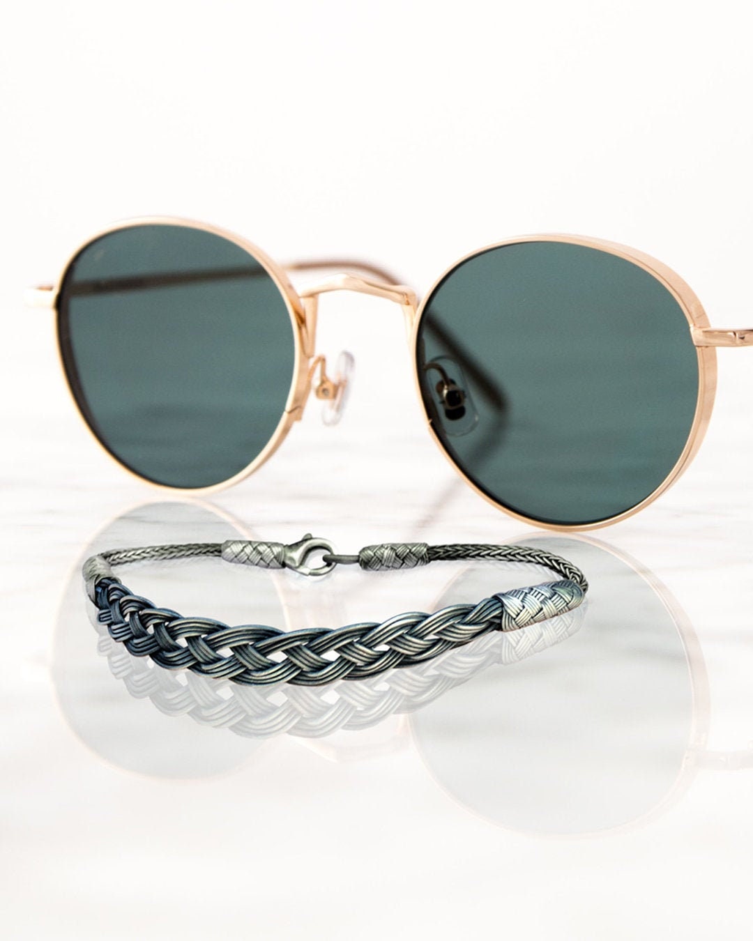 Stylish BRAIDED BRACELET, Sterling Silver, Chain Handmade Bracelet, Silver Chain Bracelet, Gift for Mom available at Moyoni Design