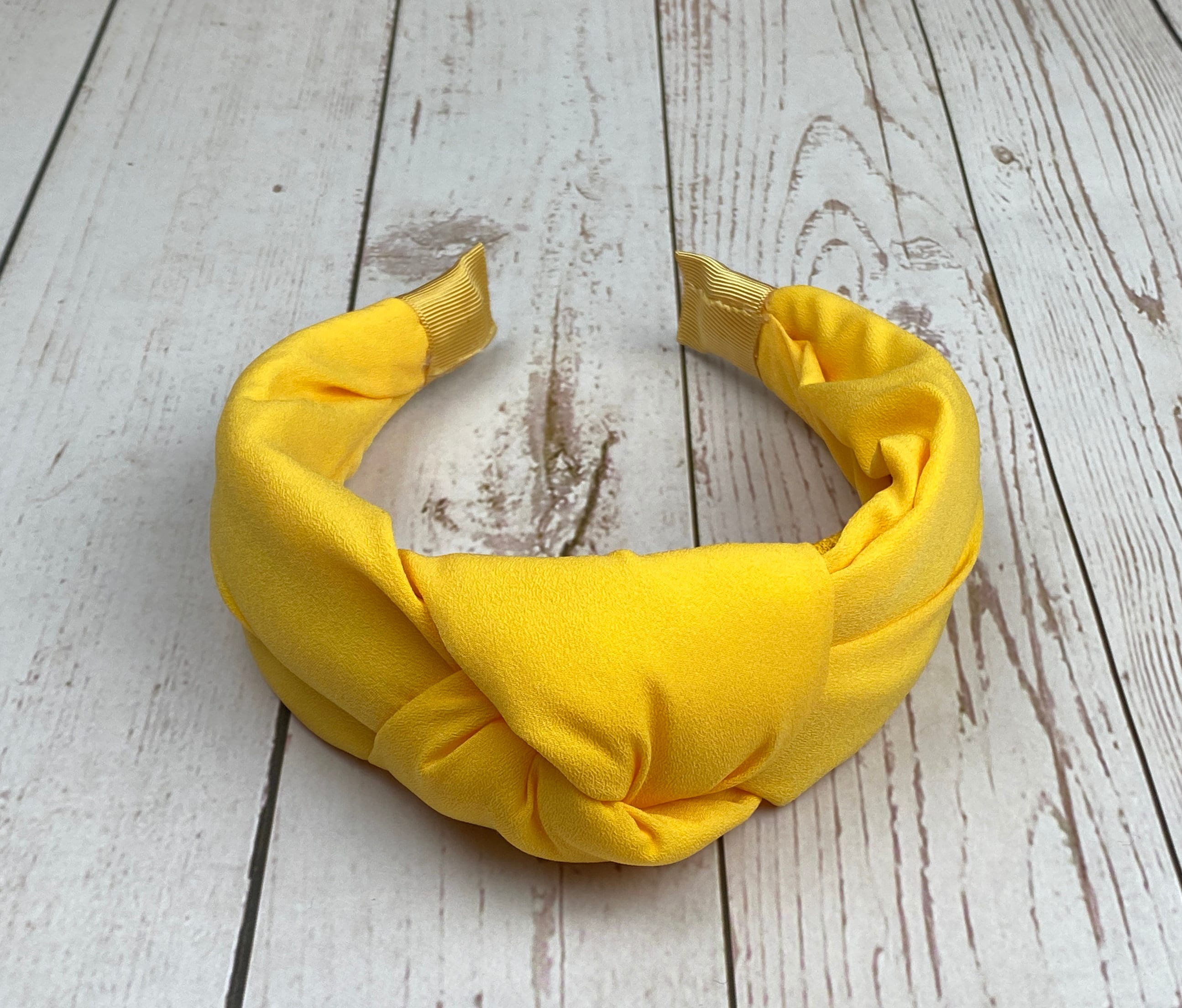 Elegant Light Yellow Classic Women's Headband - Stylish Wide Padded Hairband - Soft Pastel Color - Elegant & Comfortable Accessory available at Moyoni Design