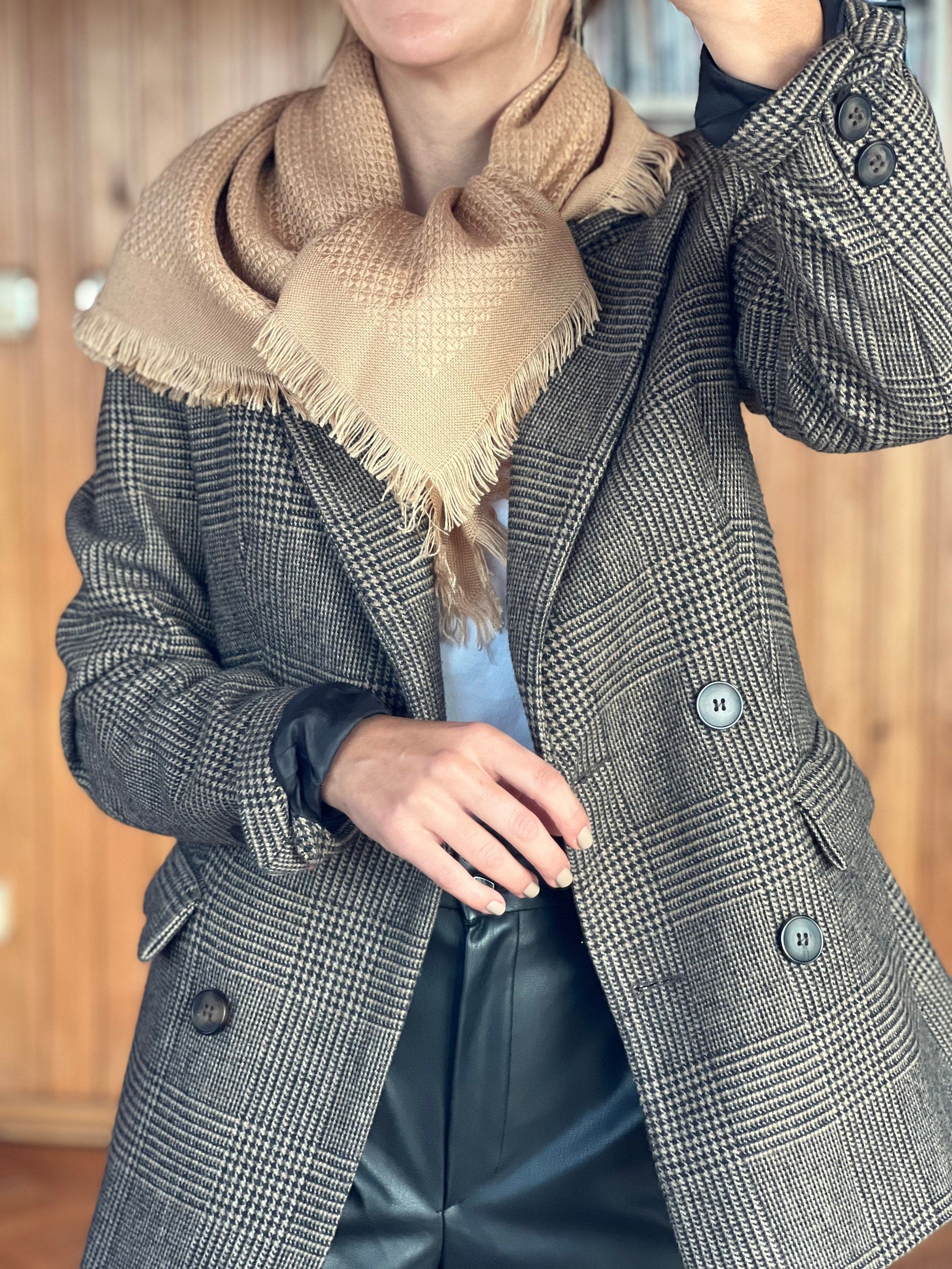 Make someone's birthday special with a special gift of a cream color Wool Cotton Scarf. Knit it in any bright color to make it their own!