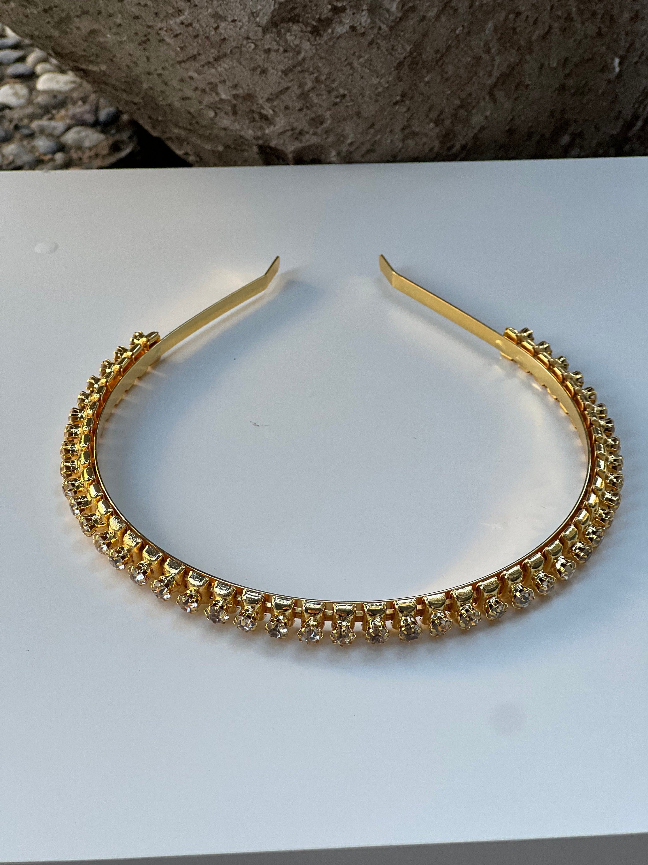 Golden Romance Headband: Boho Bridal Headband For Elegance Wedding Day