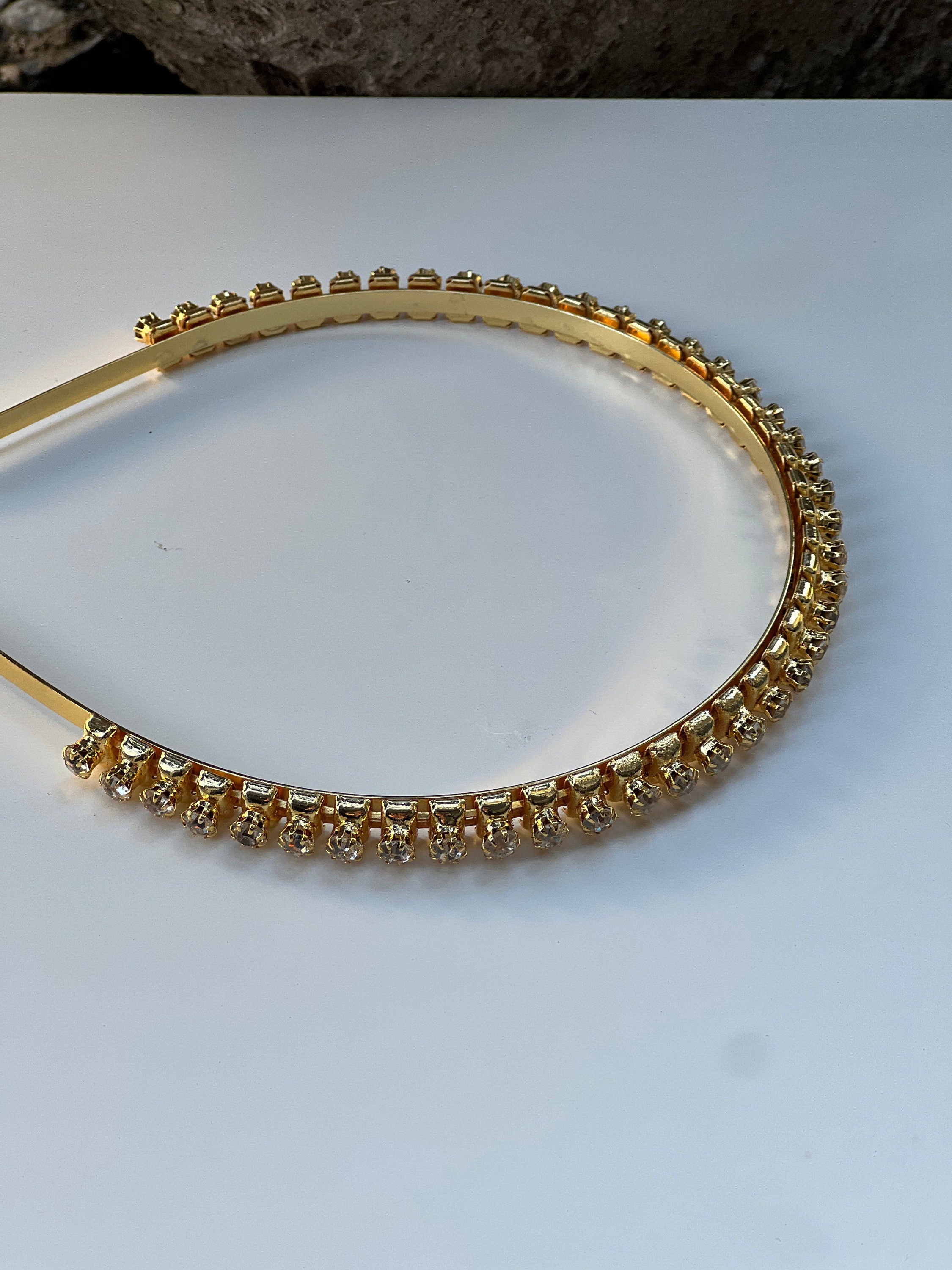 Golden Romance Headband: Boho Bridal Headband For Elegance Wedding Day