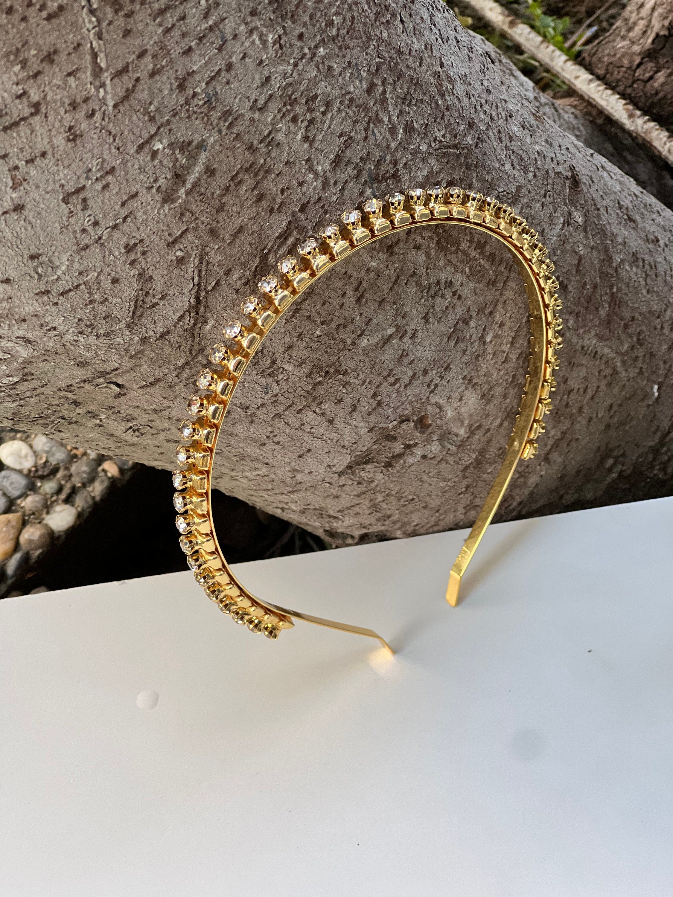 Golden Romance Headband: Boho Bridal Headband For Elegance Wedding Day