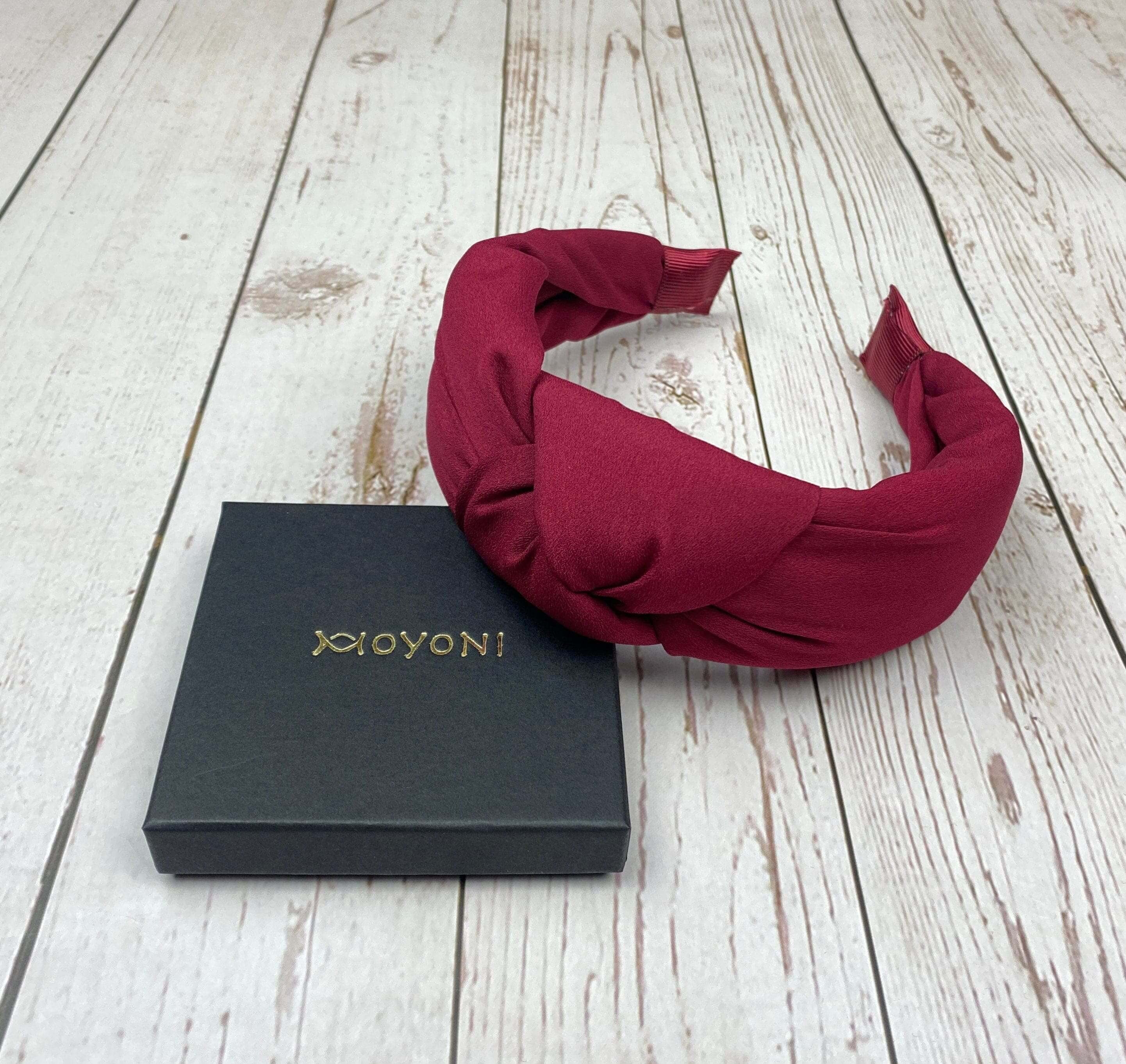 Elegant Burgundy Women's Classic Headband - Elegant Wine-Colored Padded Hairband for Stylish and Comfortable Wear available at Moyoni Design