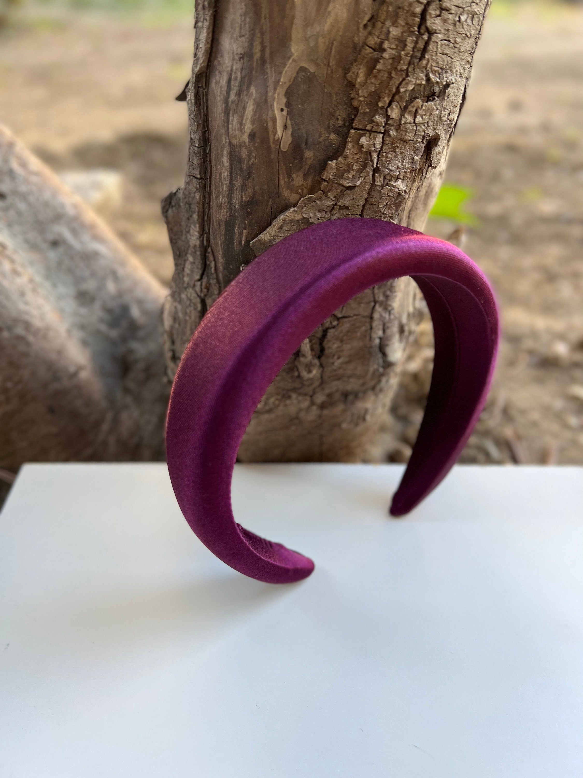 Add some shine to your hair with this beautiful maroon satin headband.