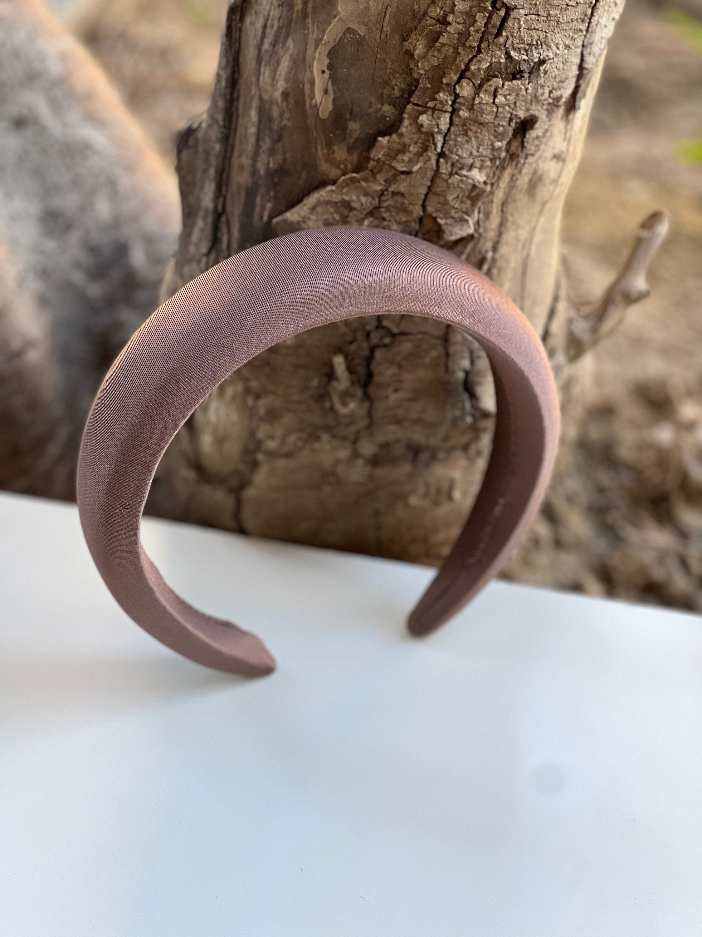 Stylish Chic Mink Padded Satin Headband in Neutral Tones - Perfect Women's Fashion Accessory for Everyday Wear available at Moyoni Design