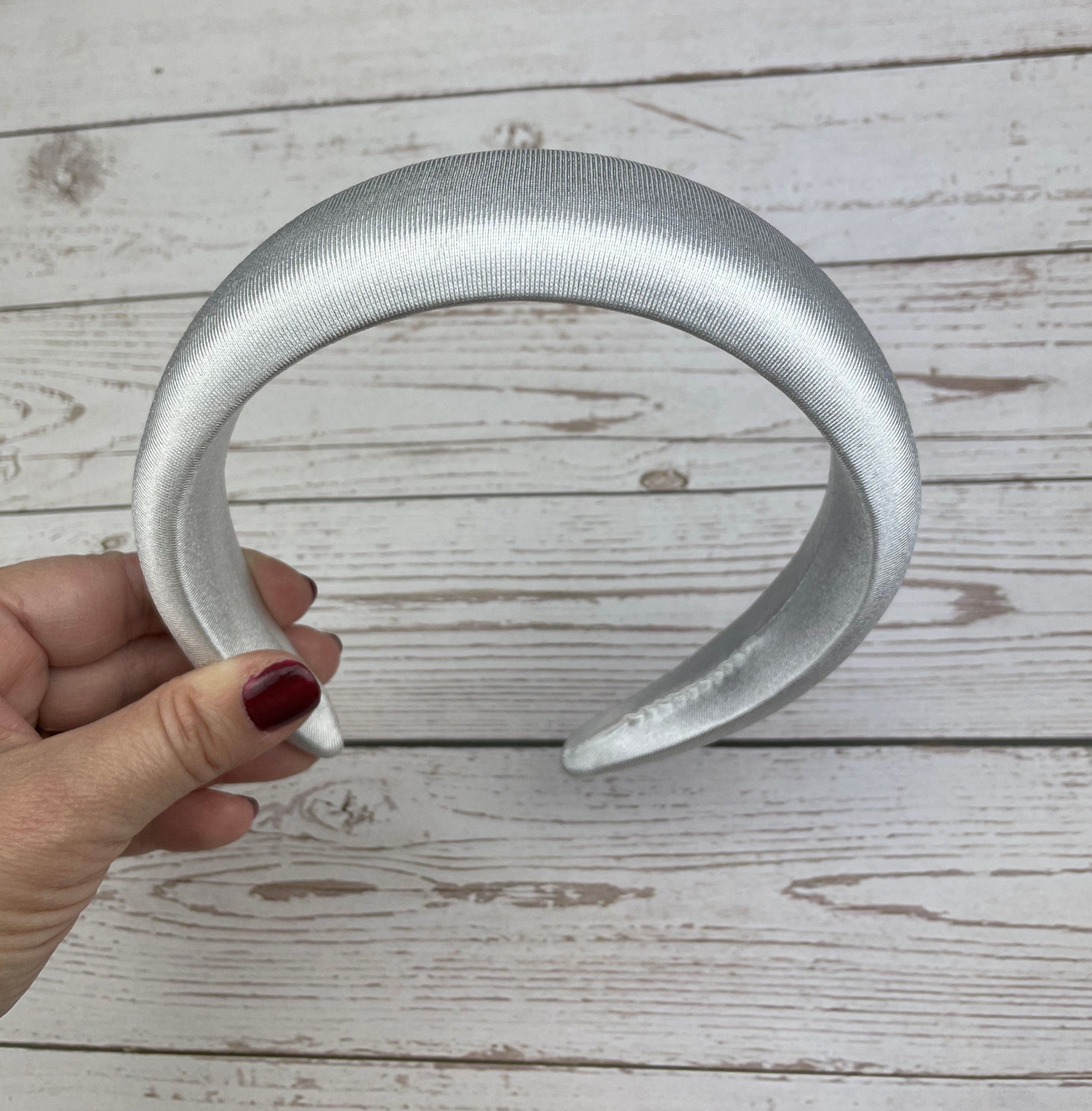 Exquisite Snow White Satin Headband - Elegant Hair Accessory for Women, Perfect for Weddings and Celebrations available at Moyoni Design