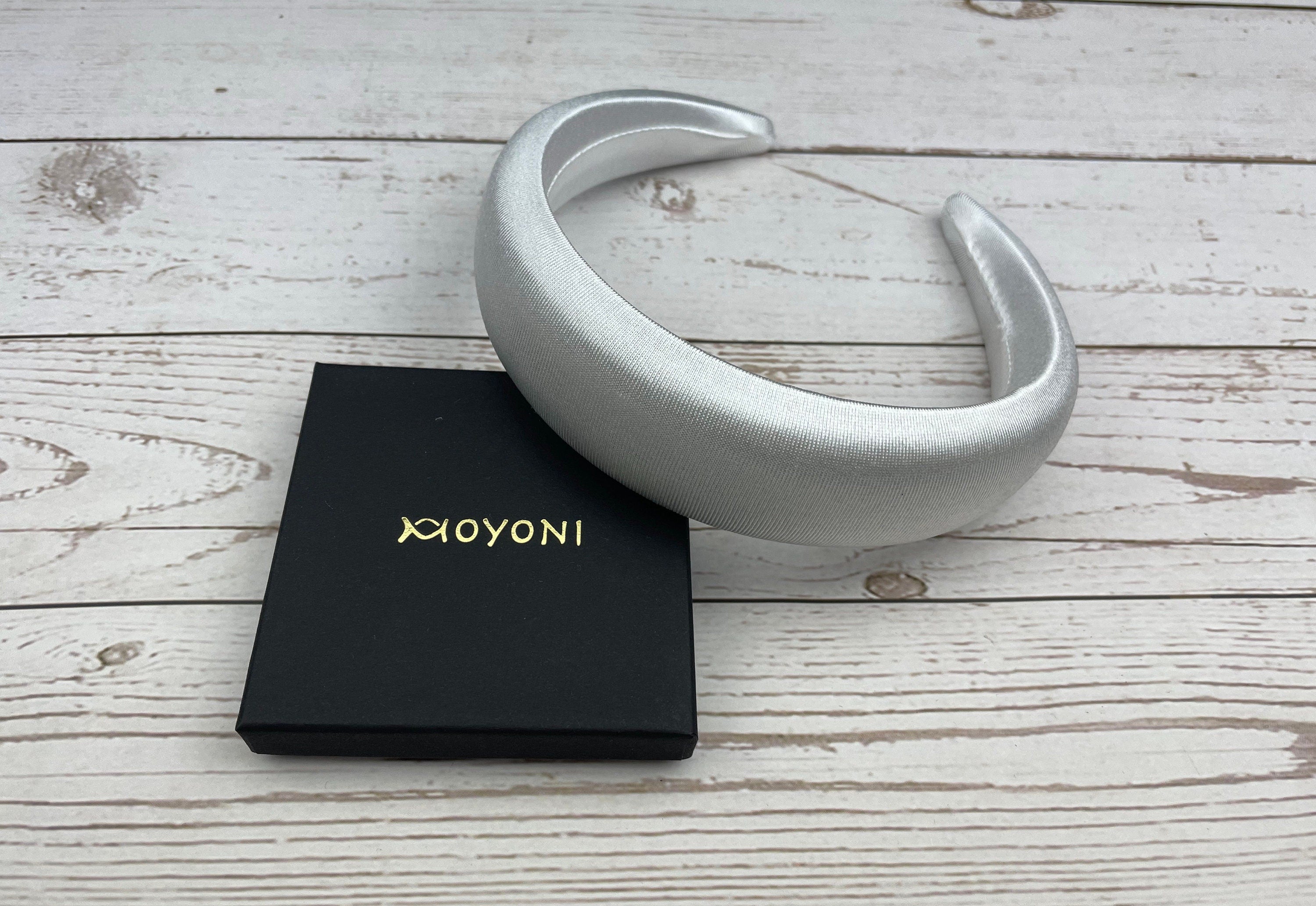 Elegant White Satin Padded Headband for Women - Chic Hair Accessory
