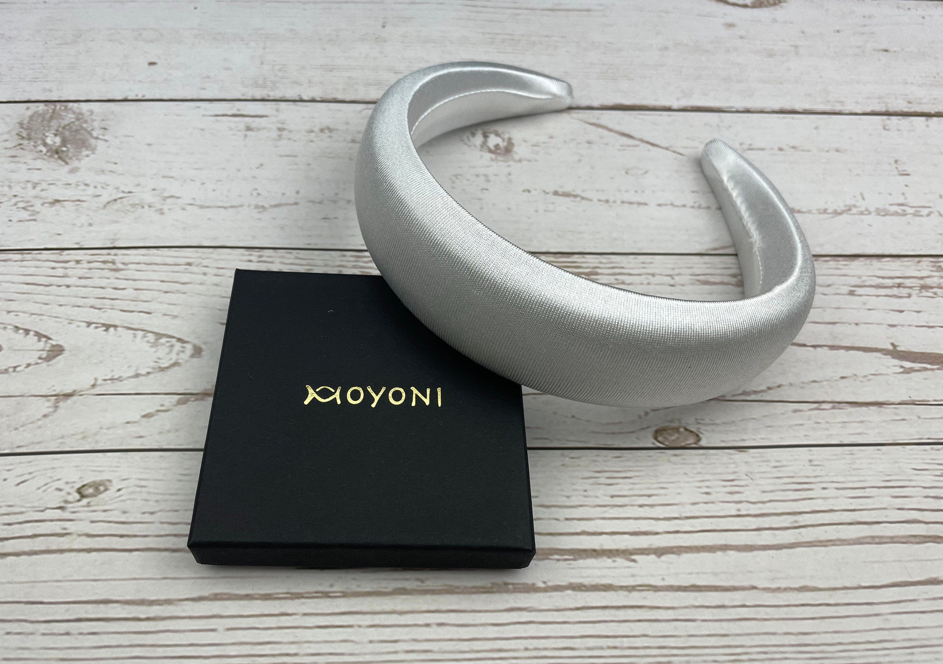 Elegant White Satin Padded Headband for Women - Chic Hair Accessory