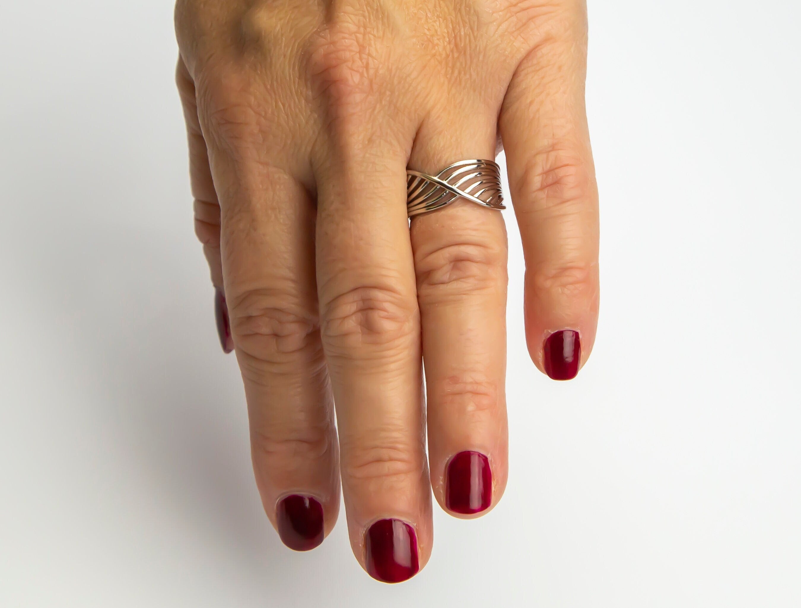 Chunky Sterling Silver Ring for Women | Adjustable Boho Thumb Ring | Minimalist Statement Jewelry | Perfect Christmas Gift