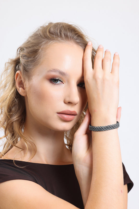 Beautiful Sterling Silver Chain Bracelet, WEAVED HANDMADE BRACELET, Man Bracelet, Unisex Bracelet, Unique Gift for Boyfriend available at Moyoni Design