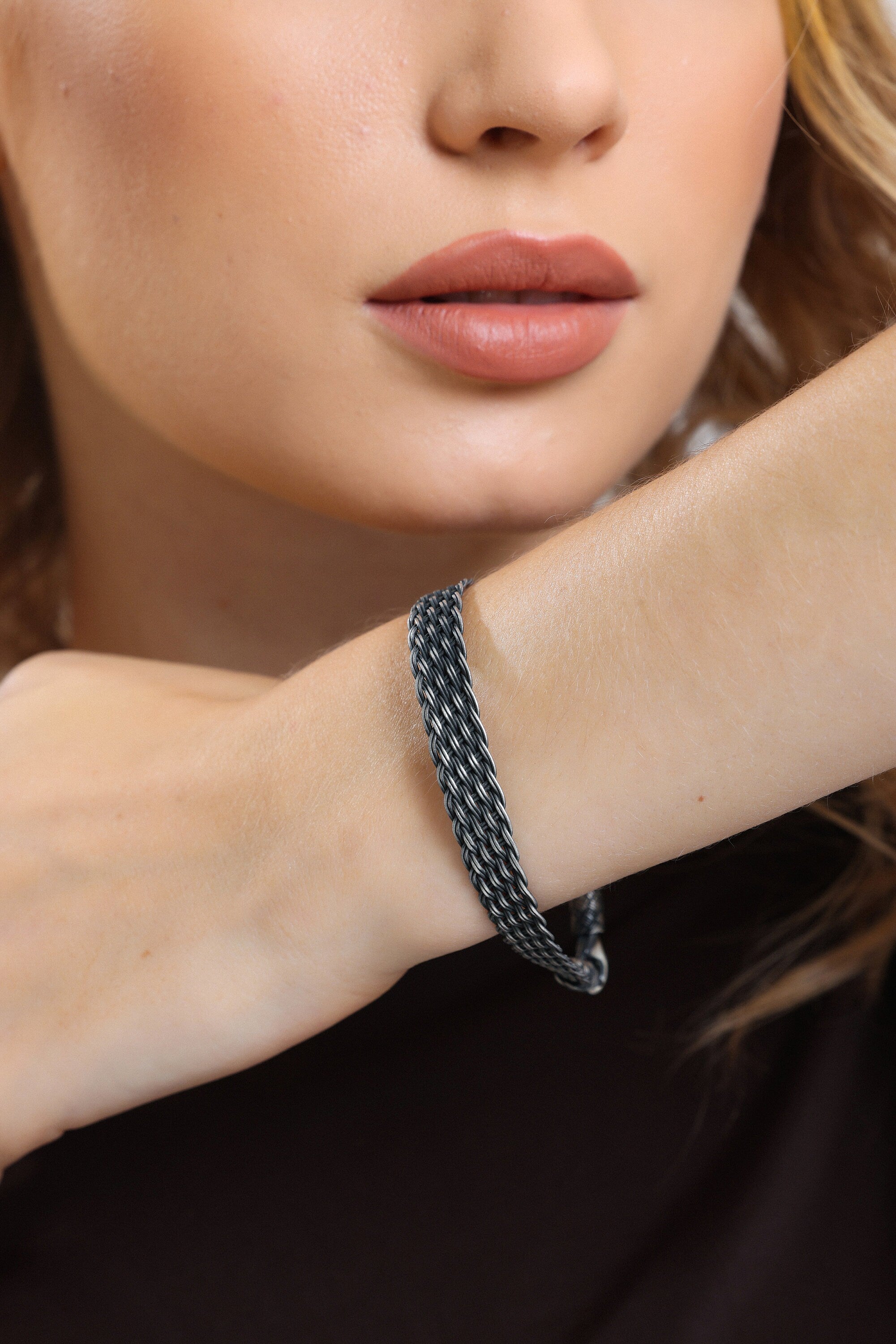 Men's Braided Silver Bracelet