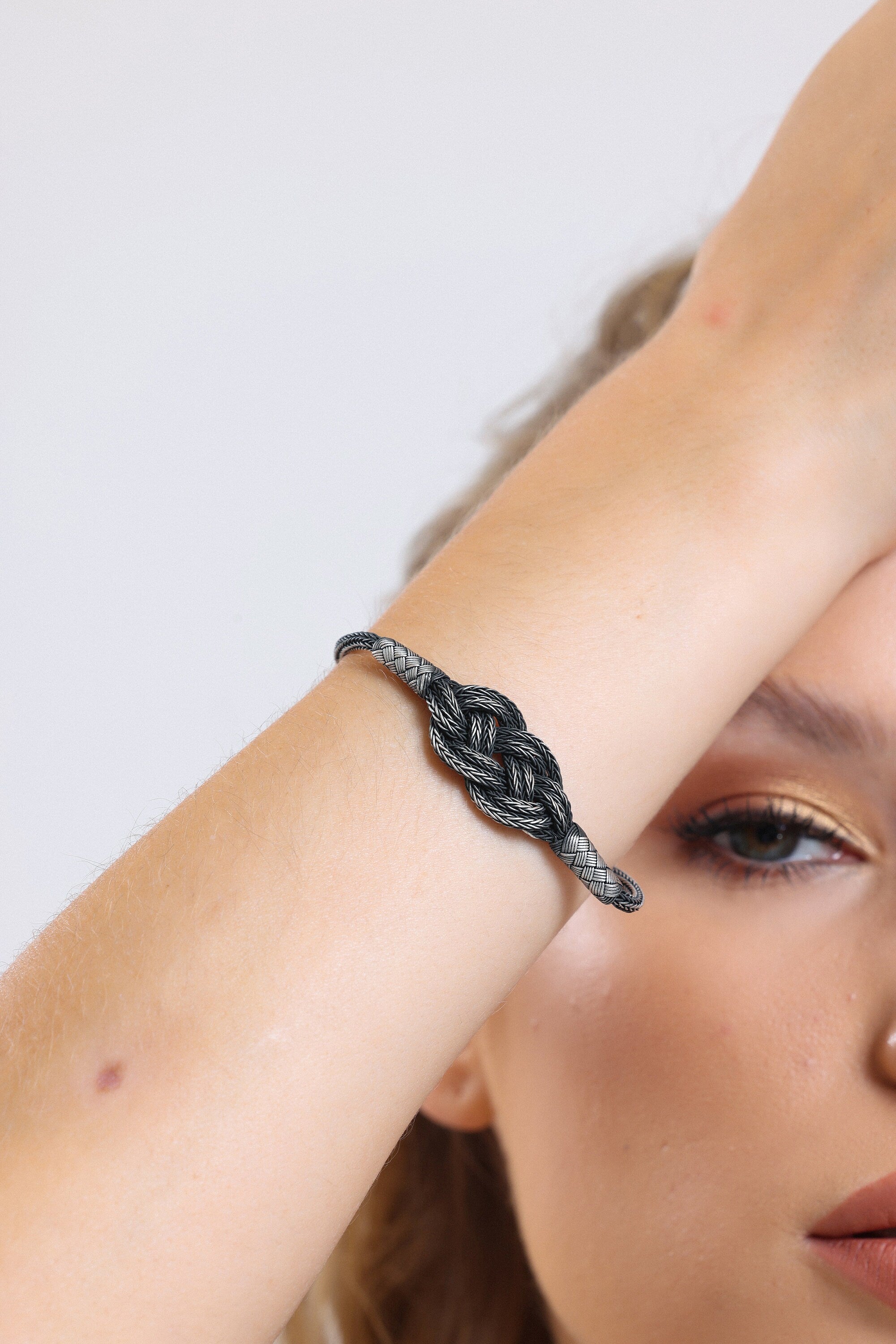 Sterling Silver Infinity Knot Braided Bracelet