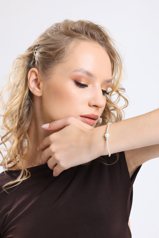 Charming SILVER BRAIDED BRACELET for Women, Handmade Wire Bracelet, Unique Design Bracelet, Anniversary Gift available at Moyoni Design
