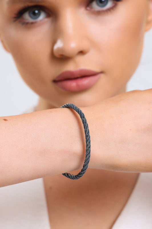Unique WOVEN BRACELET, Sterling Silver, Weaved Handmade Bracelet, Design Bracelet, Silver Mens Bracelet, Handmade Bracelet, Unisex Bracelet available at Moyoni Design