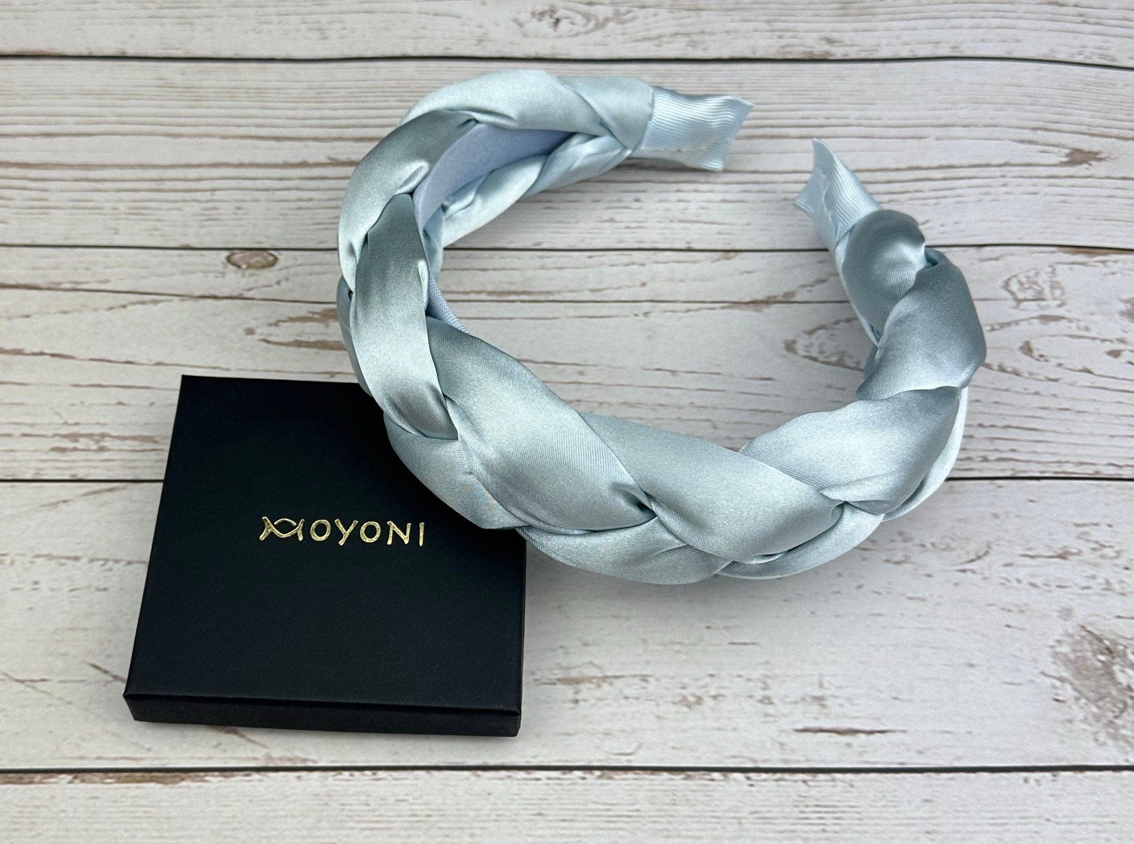 Light Blue Satin Braided Knot Headband - Classic and Stylish Baby Blue Hair Accessory for Women