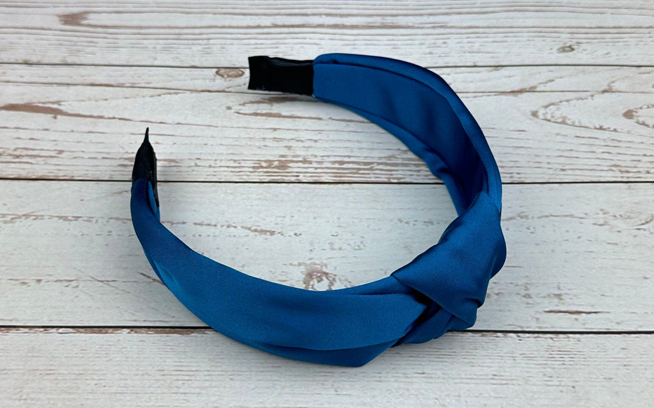 Elegant Teal Knotted Satin Headband for Women - Stylish Hair Accessory