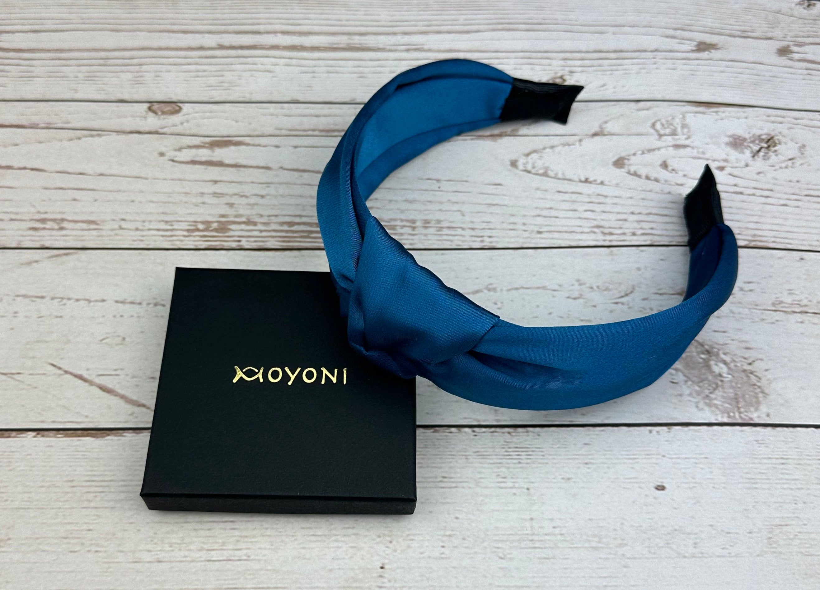 Elegant Teal Knotted Satin Headband for Women - Stylish Hair Accessory