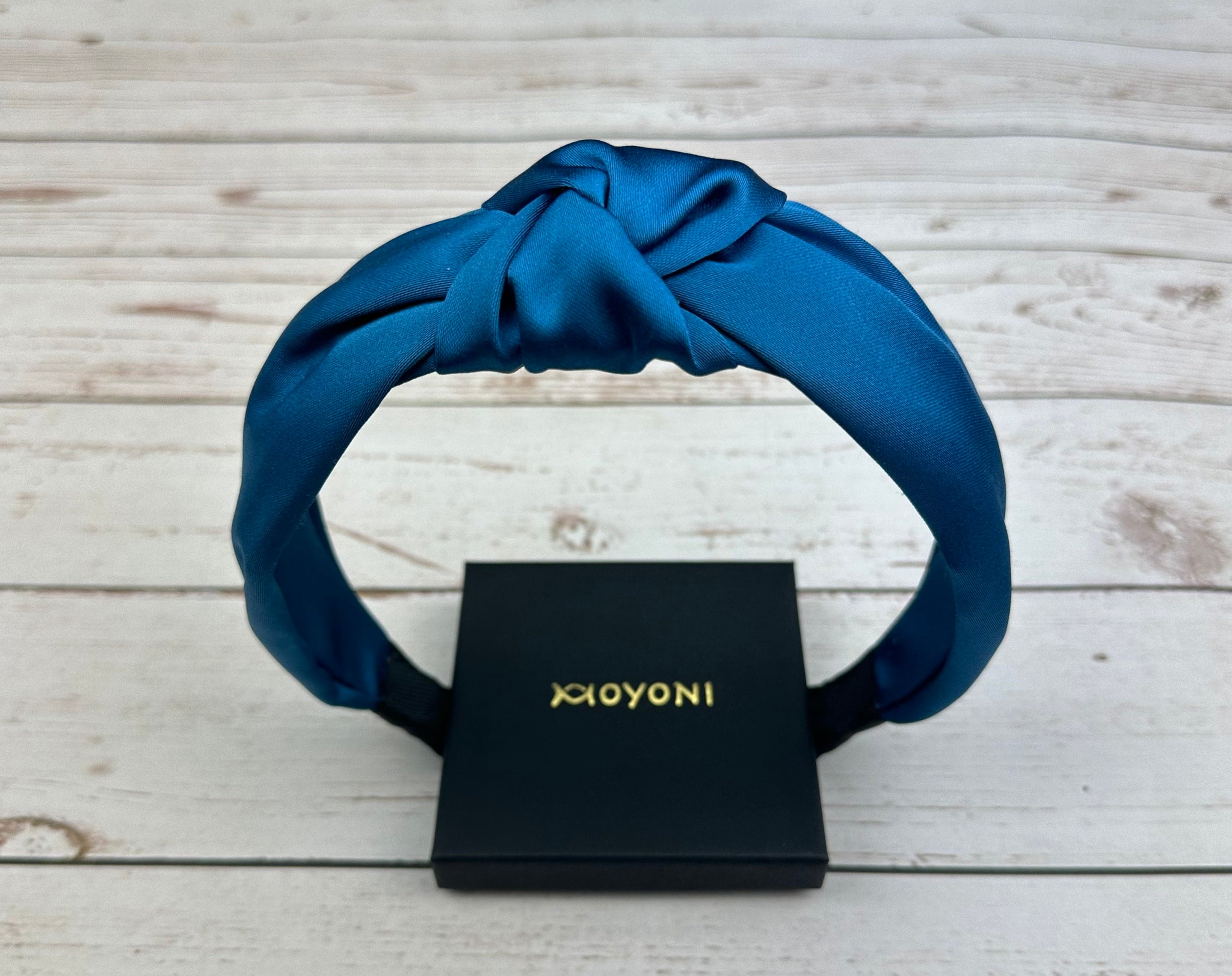 Elegant Teal Knotted Satin Headband for Women - Stylish Hair Accessory