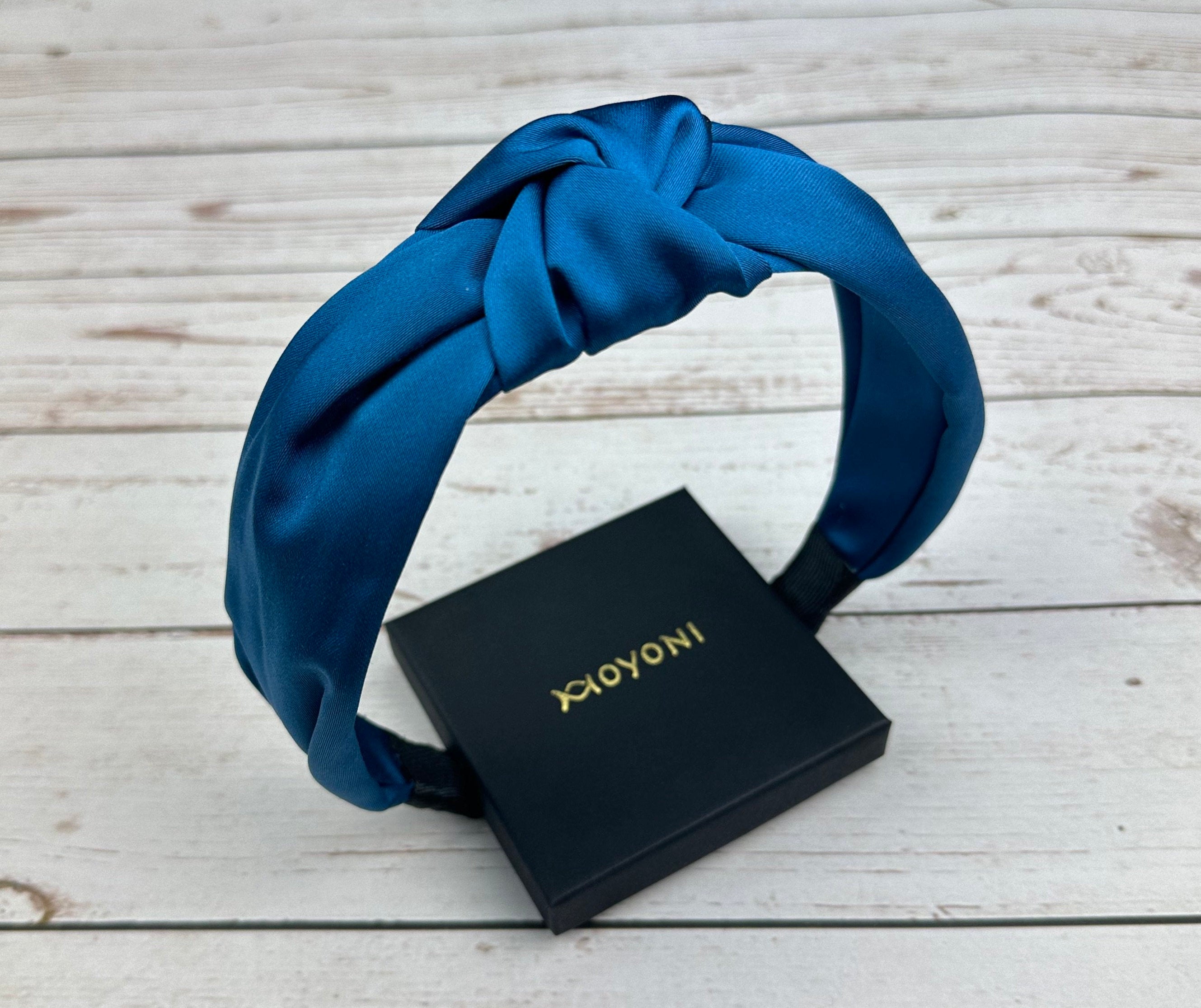 Elegant Teal Knotted Satin Headband for Women - Stylish Hair Accessory