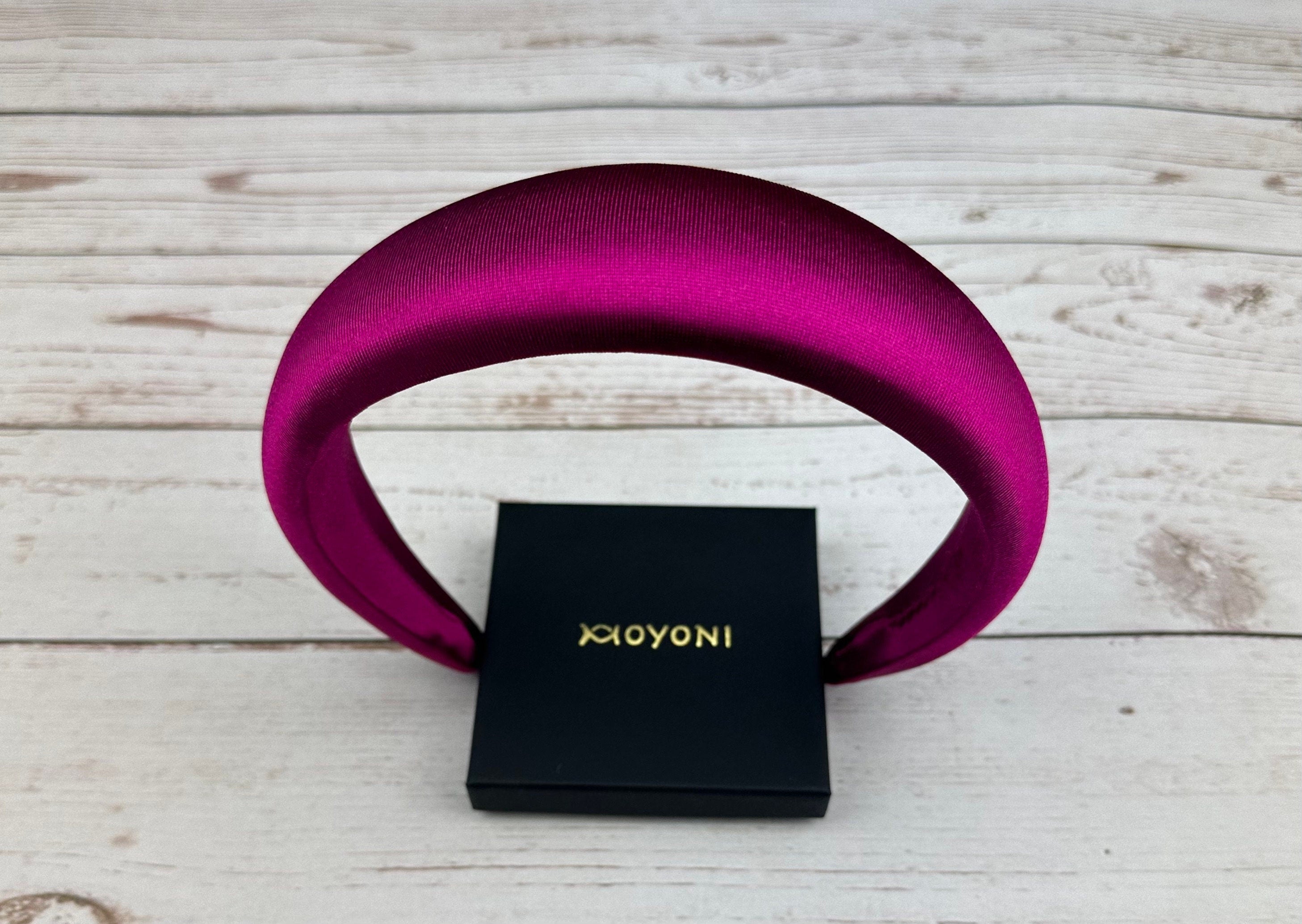 Elegant Fuchsia Satin Padded Headband for Women - Stylish Hair Accessory