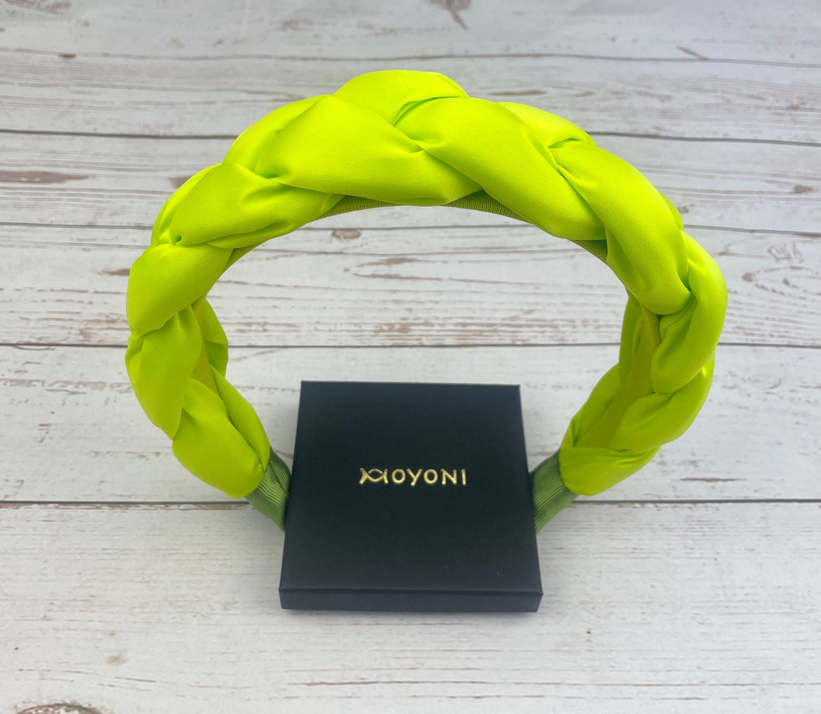 Neon Yellow Green Braided Headband for Women - Bold Fashion Hair Accessory