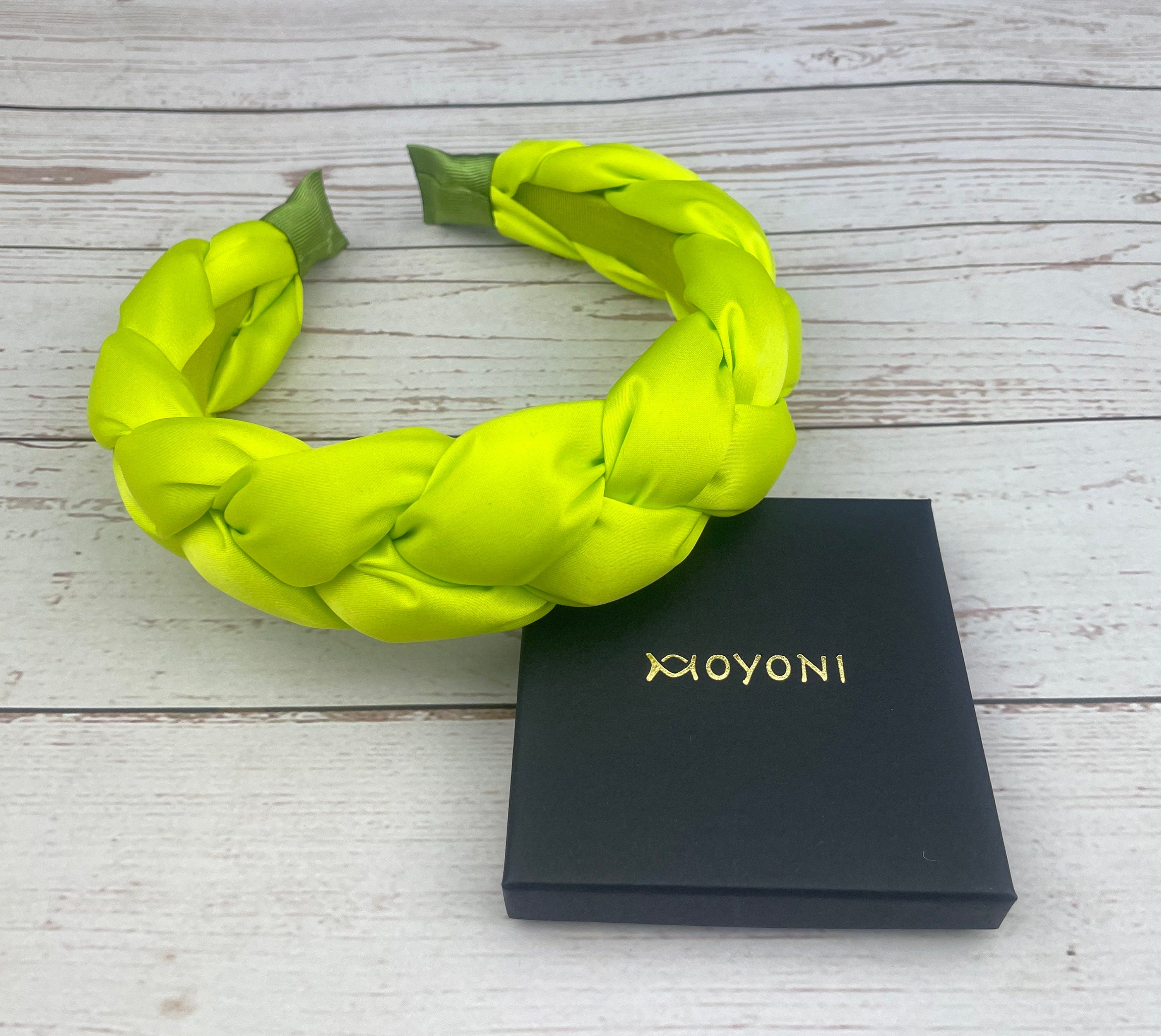 Neon Yellow Green Braided Headband for Women - Bold Fashion Hair Accessory