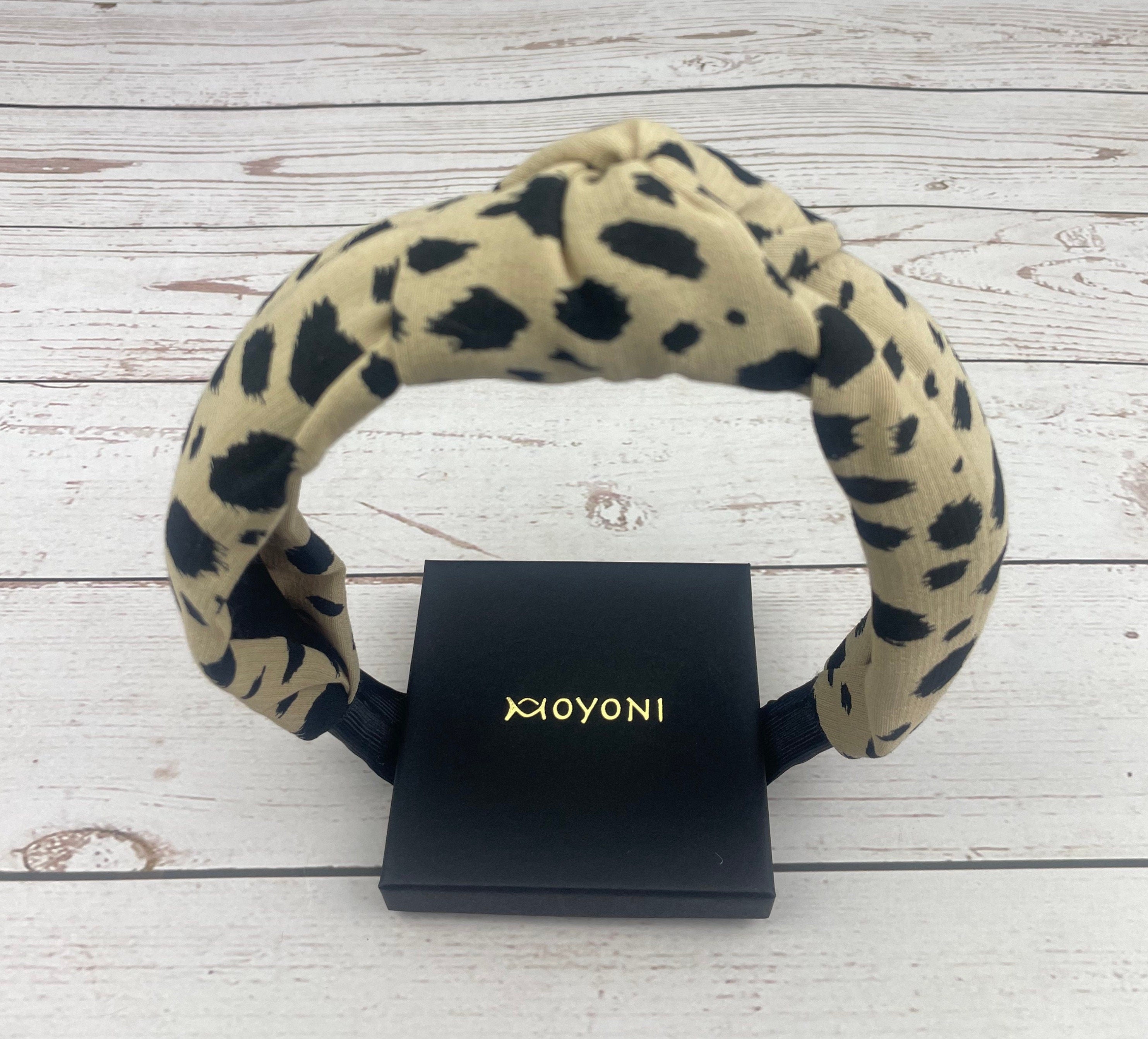 Leopard Print Knotted Headband, Women Headband, Beige Brown Headband, Stylish Hairband, Wide Headband, Padded Headband