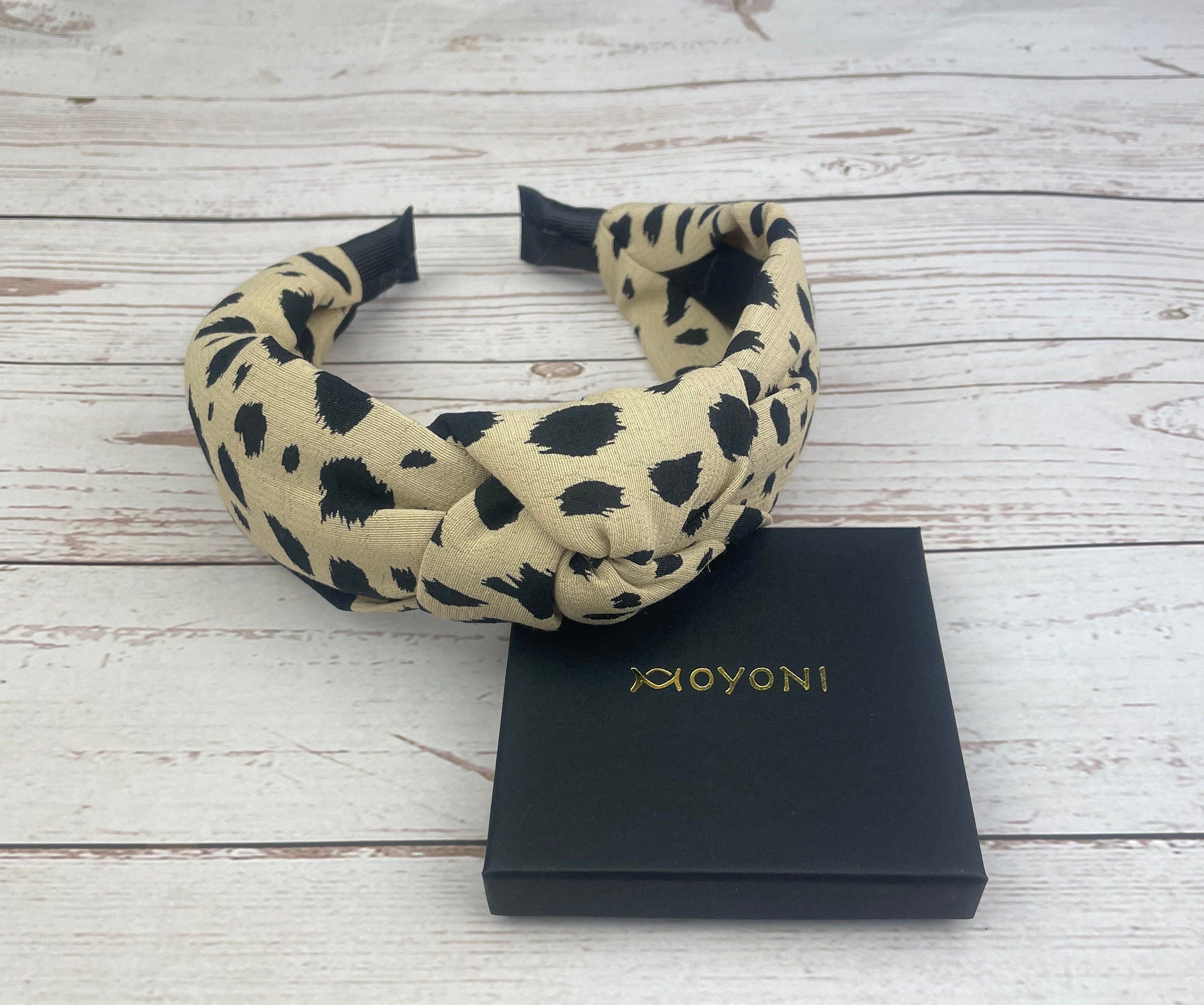 Leopard Print Knotted Headband, Women Headband, Beige Brown Headband, Stylish Hairband, Wide Headband, Padded Headband