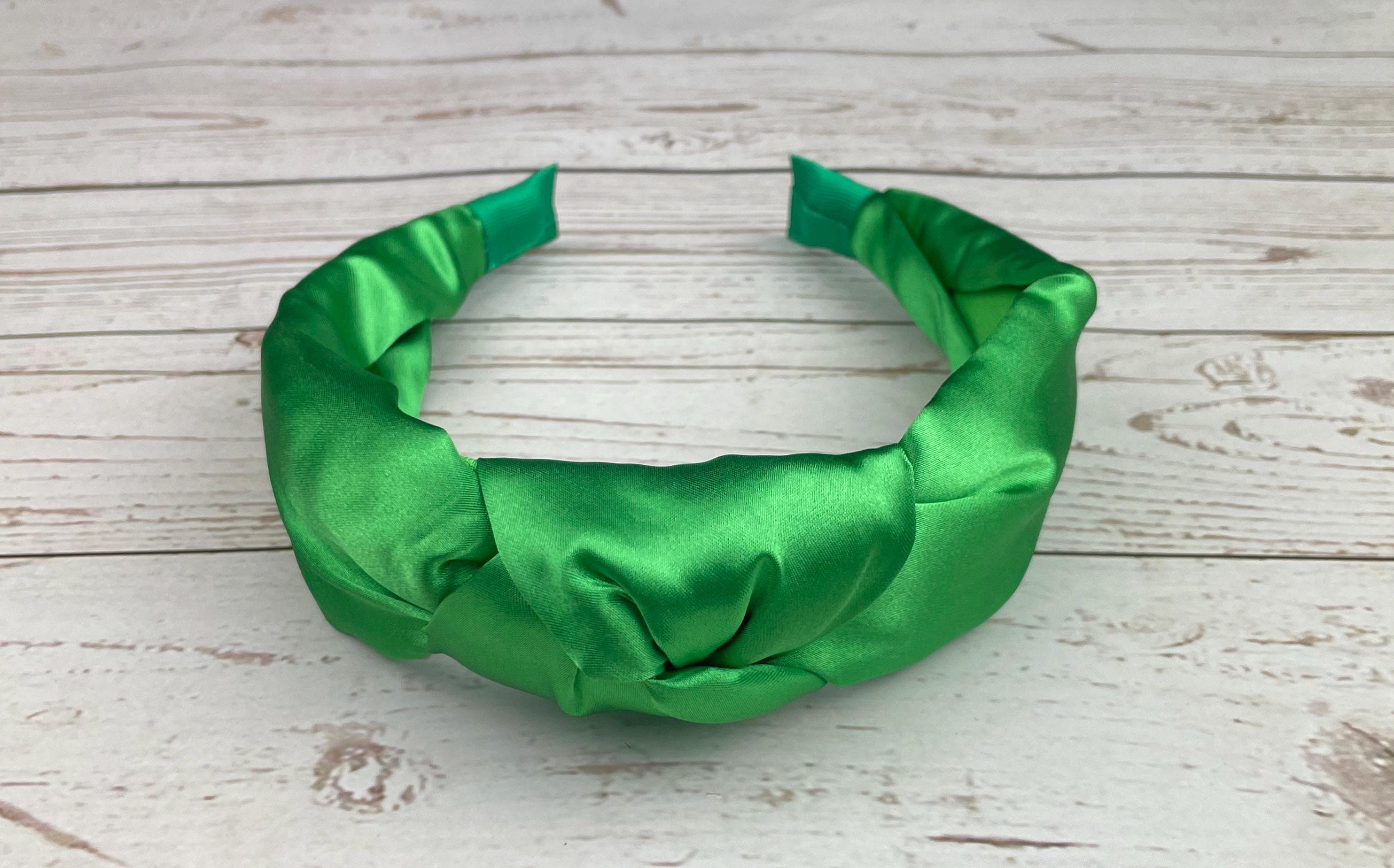 Light Emerald Green Padded Satin Knot Headband - A Timeless and Fashionable Hair Accessory for Women