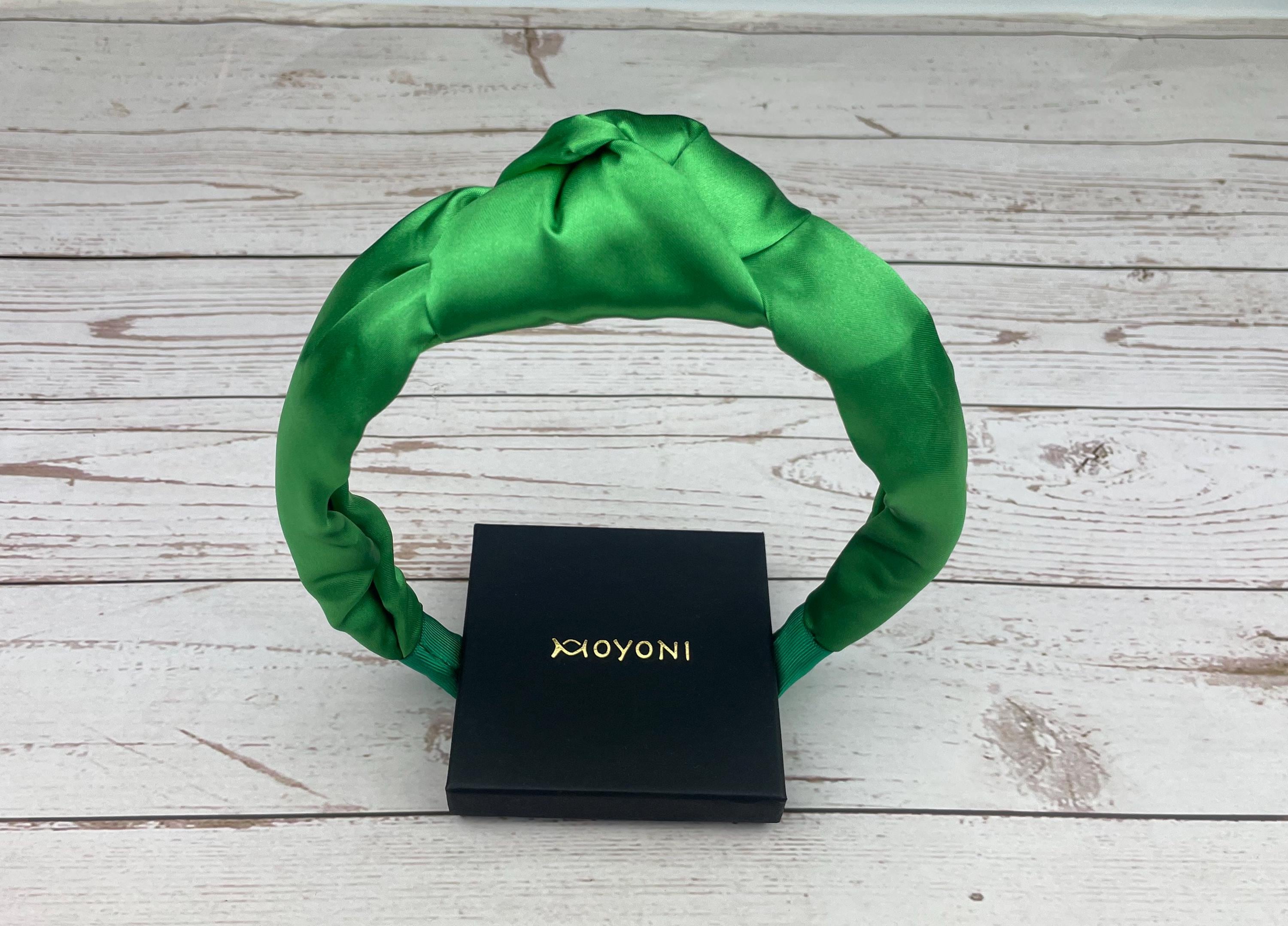 Light Emerald Green Padded Satin Knot Headband - A Timeless and Fashionable Hair Accessory for Women