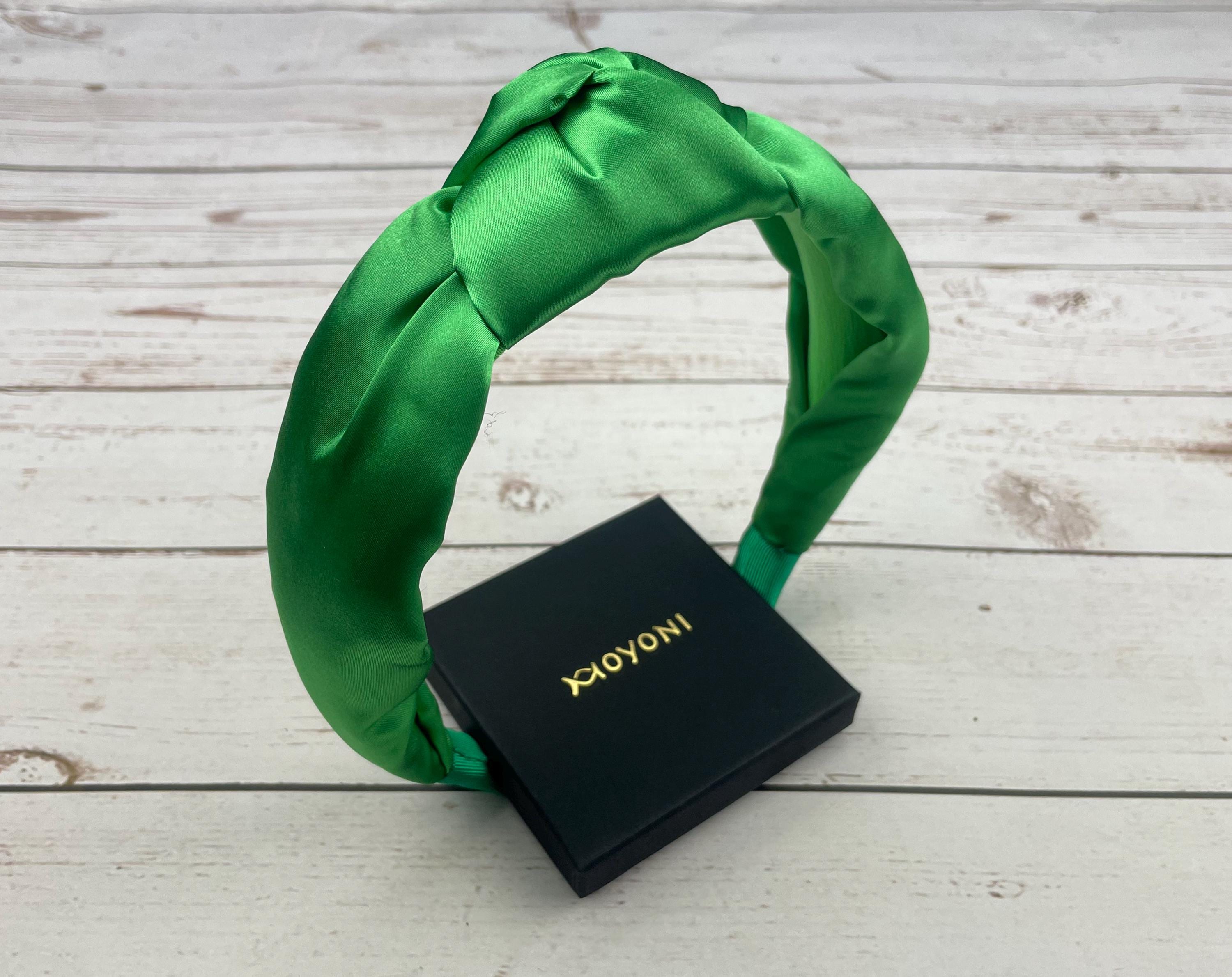 Light Emerald Green Padded Satin Knot Headband - A Timeless and Fashionable Hair Accessory for Women