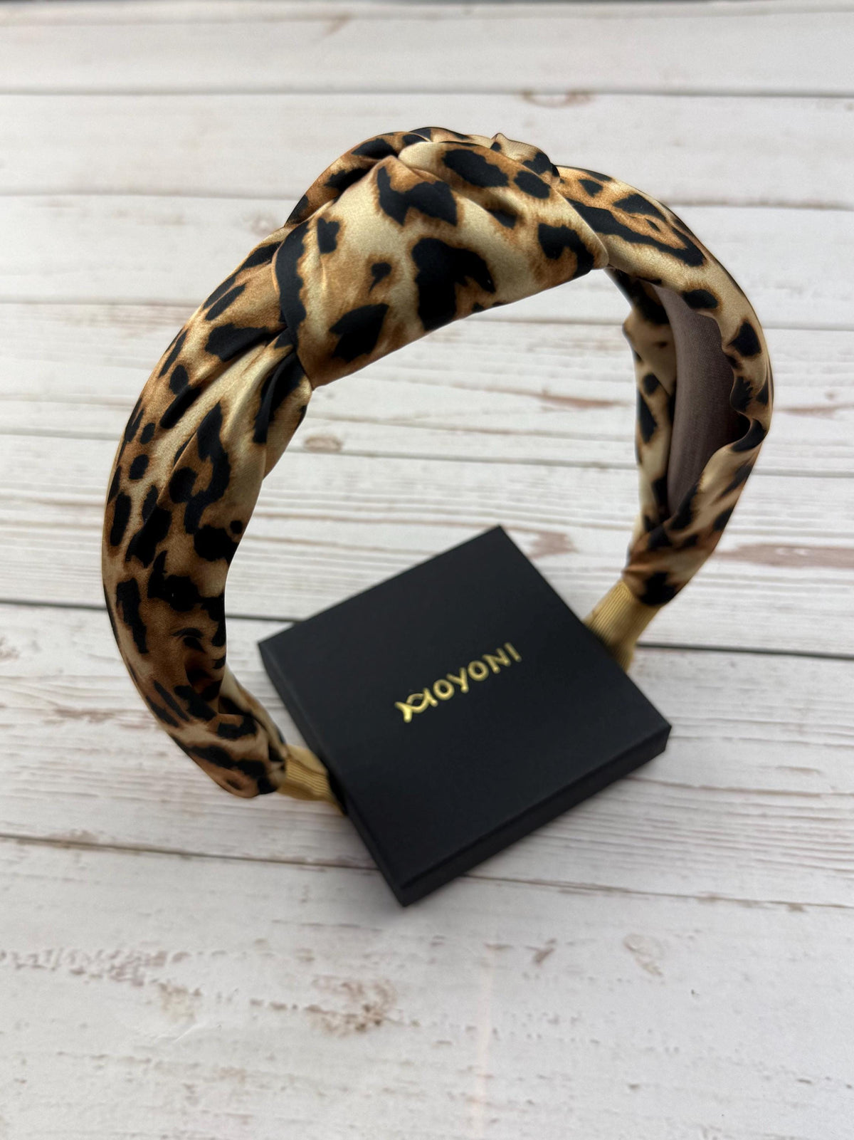 Leopard Print Padded Headband: Soft Cotton Black & Brown Hair Accessory