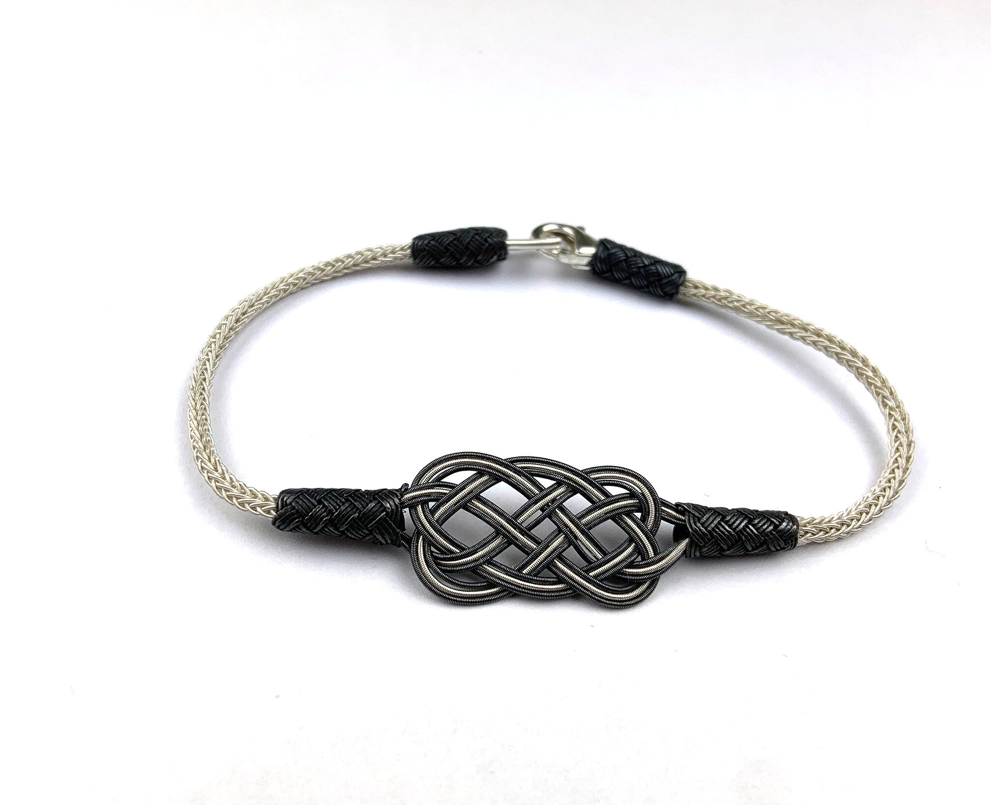 Intricate Silver Braided Knot Bracelet