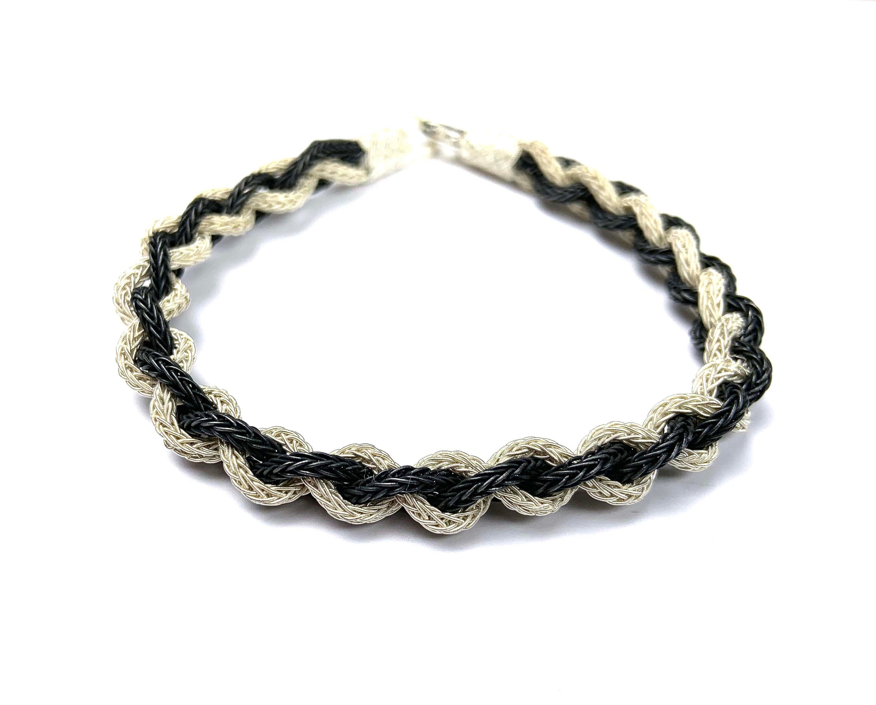 Trendy BLACK WHITE BRACELET, Classic Armlet Gift available at Moyoni Design