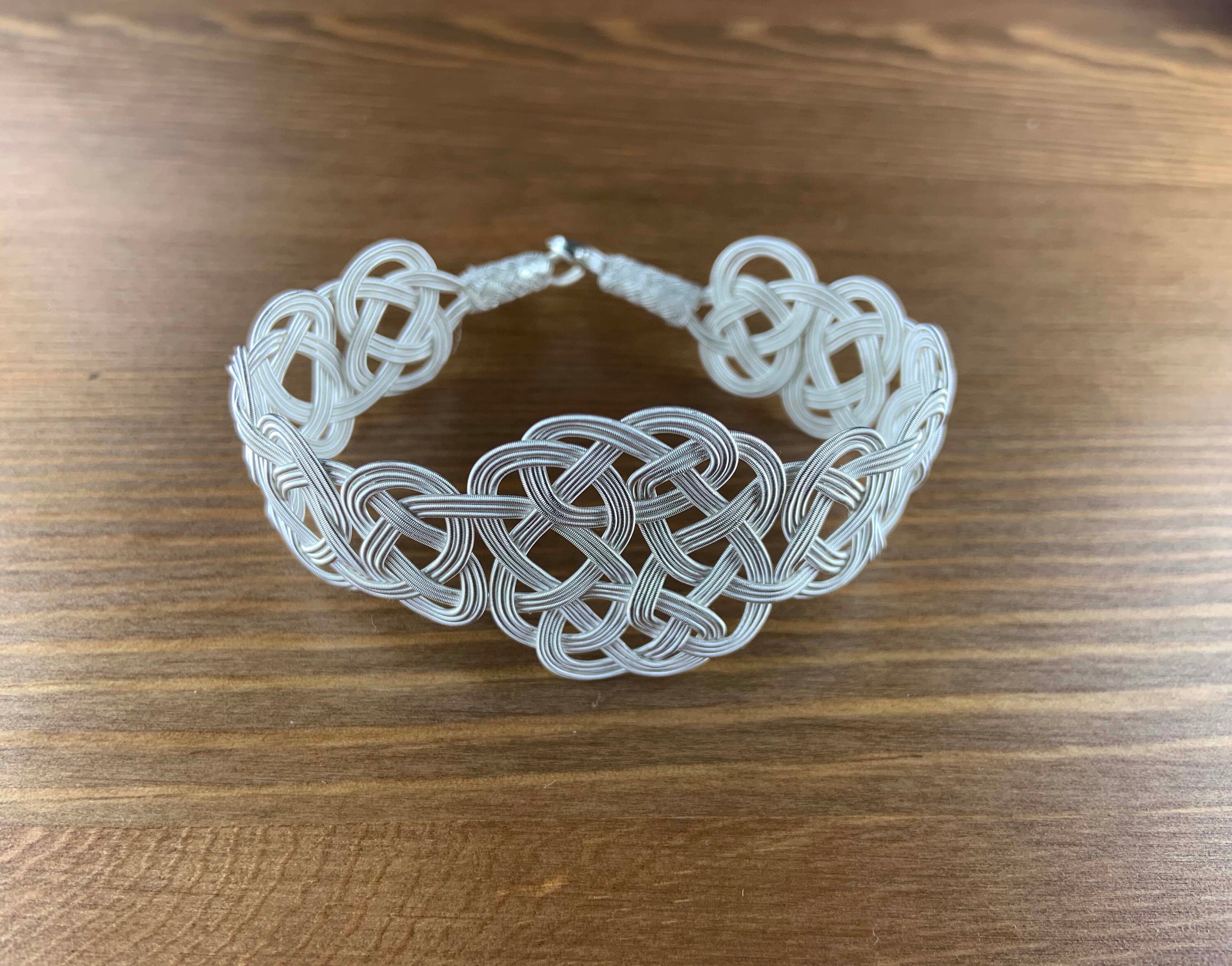 Intricate Sterling Silver Braided Headband - Handcrafted Knot Design