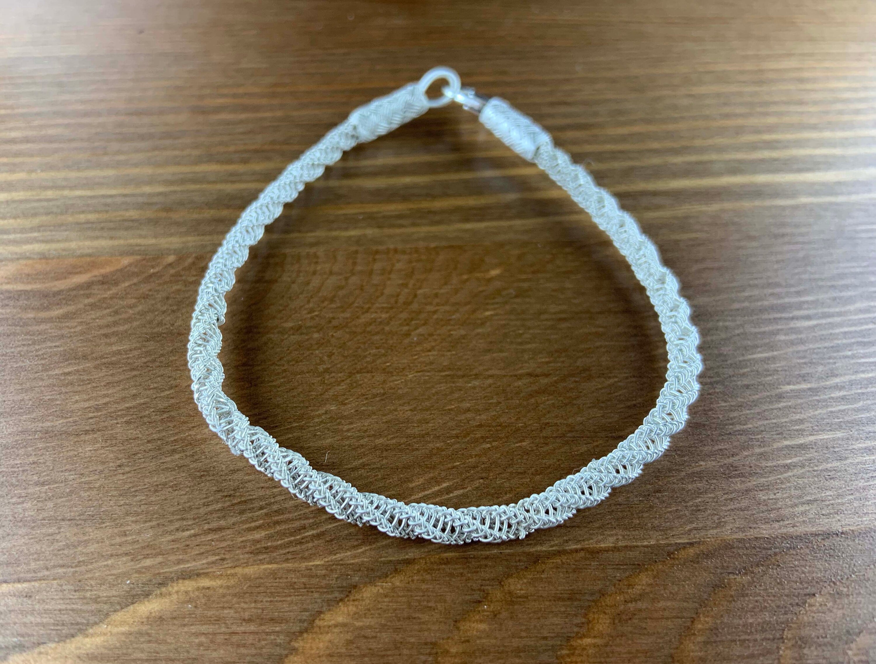 Delicate Hand-Braided Silver Bracelet