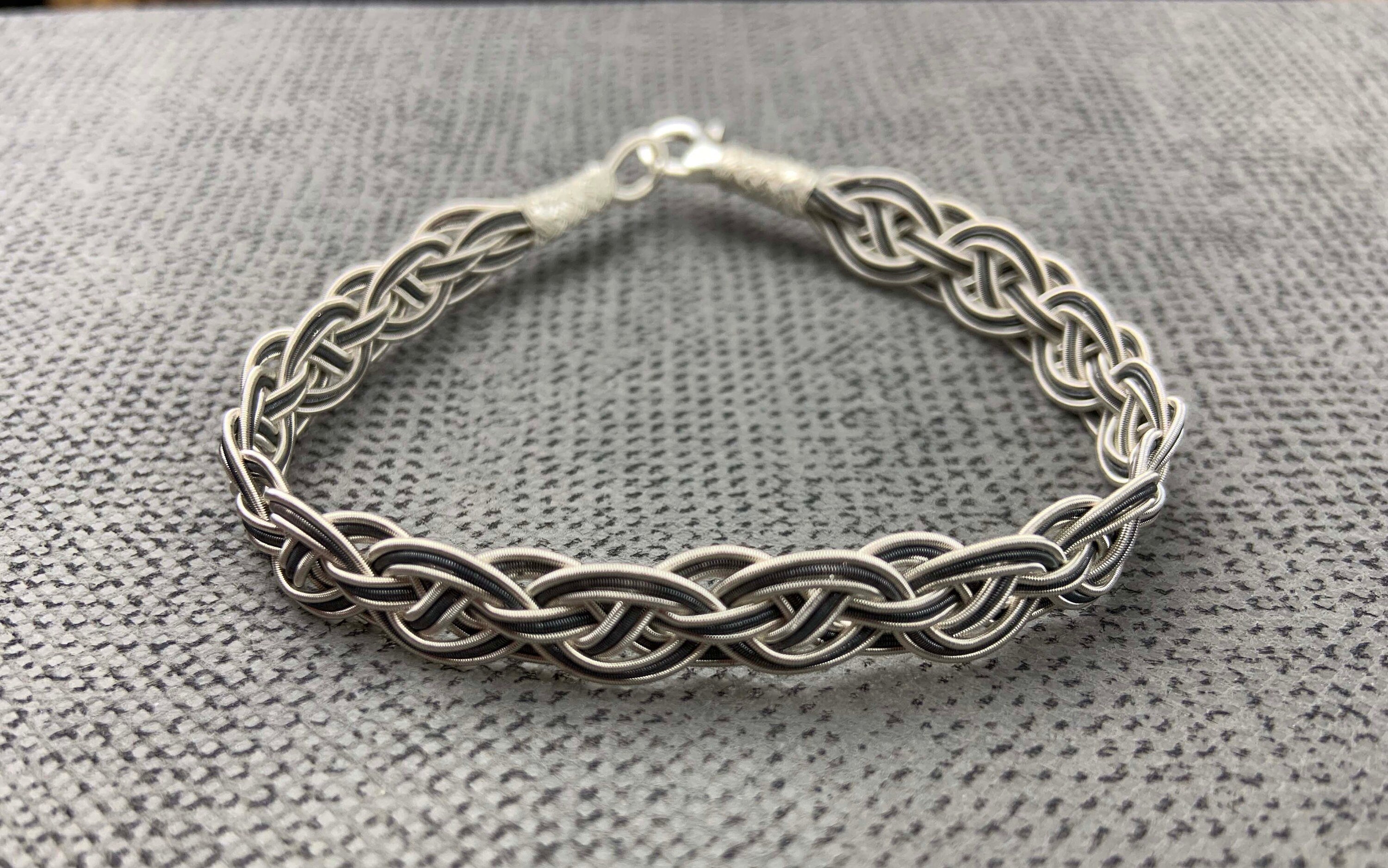 Dual-Toned Sterling Silver Braided Bracelet